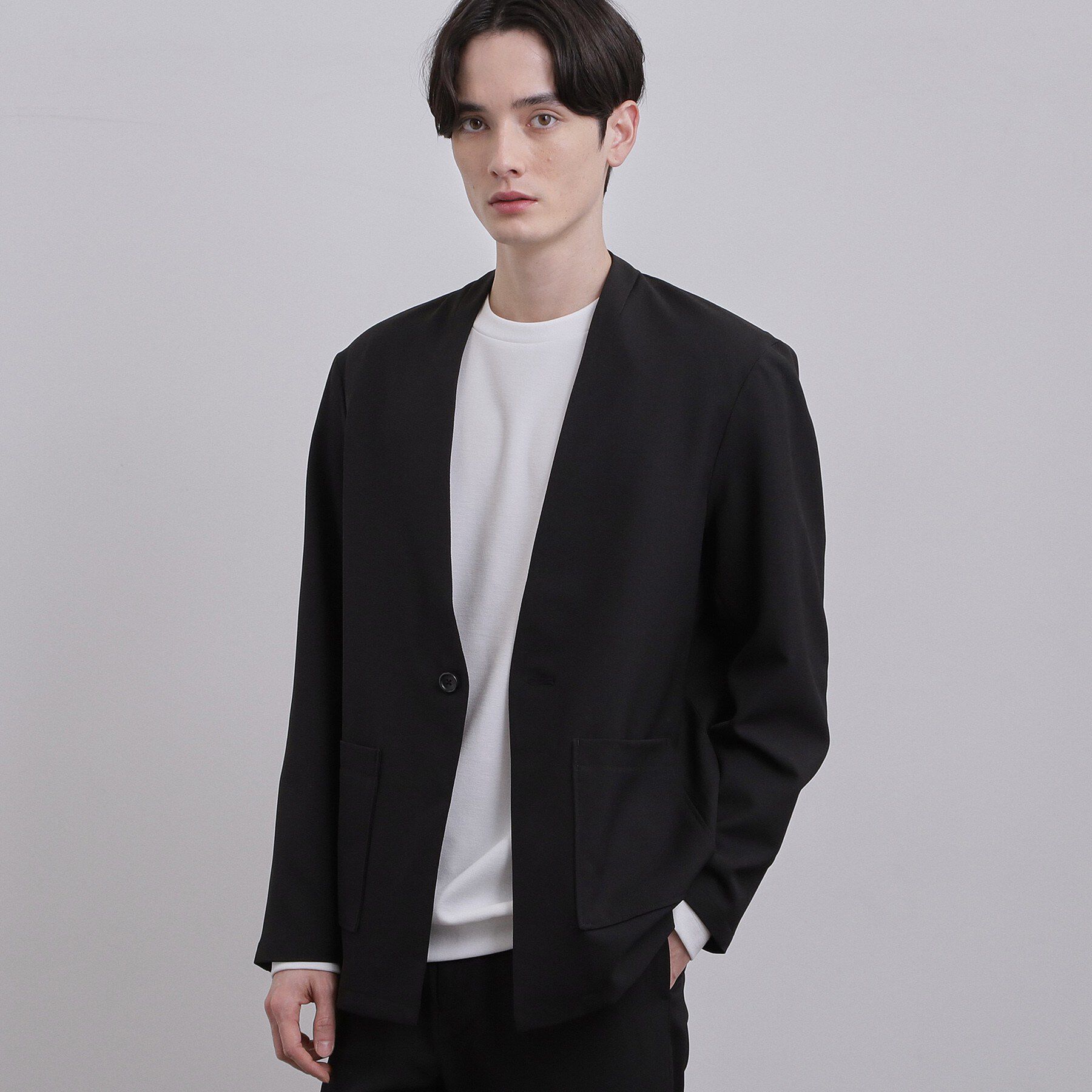 tk.TAKEO KIKUCHI「【セットアップ対応可】カルゼノーカラージャケット」|ノーカラージャケット|