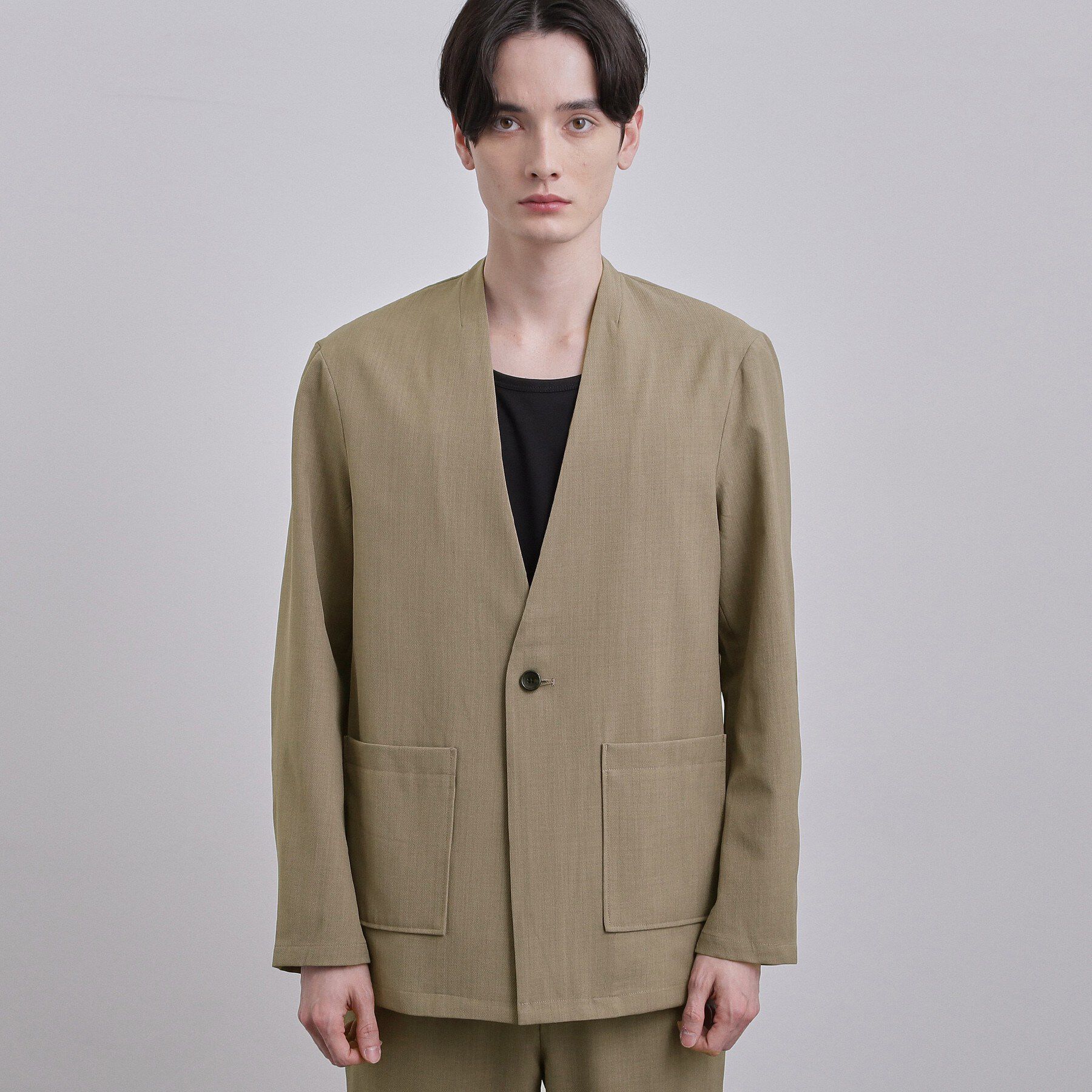 tk.TAKEO KIKUCHI「【セットアップ対応可】カルゼノーカラージャケット」|ノーカラージャケット|