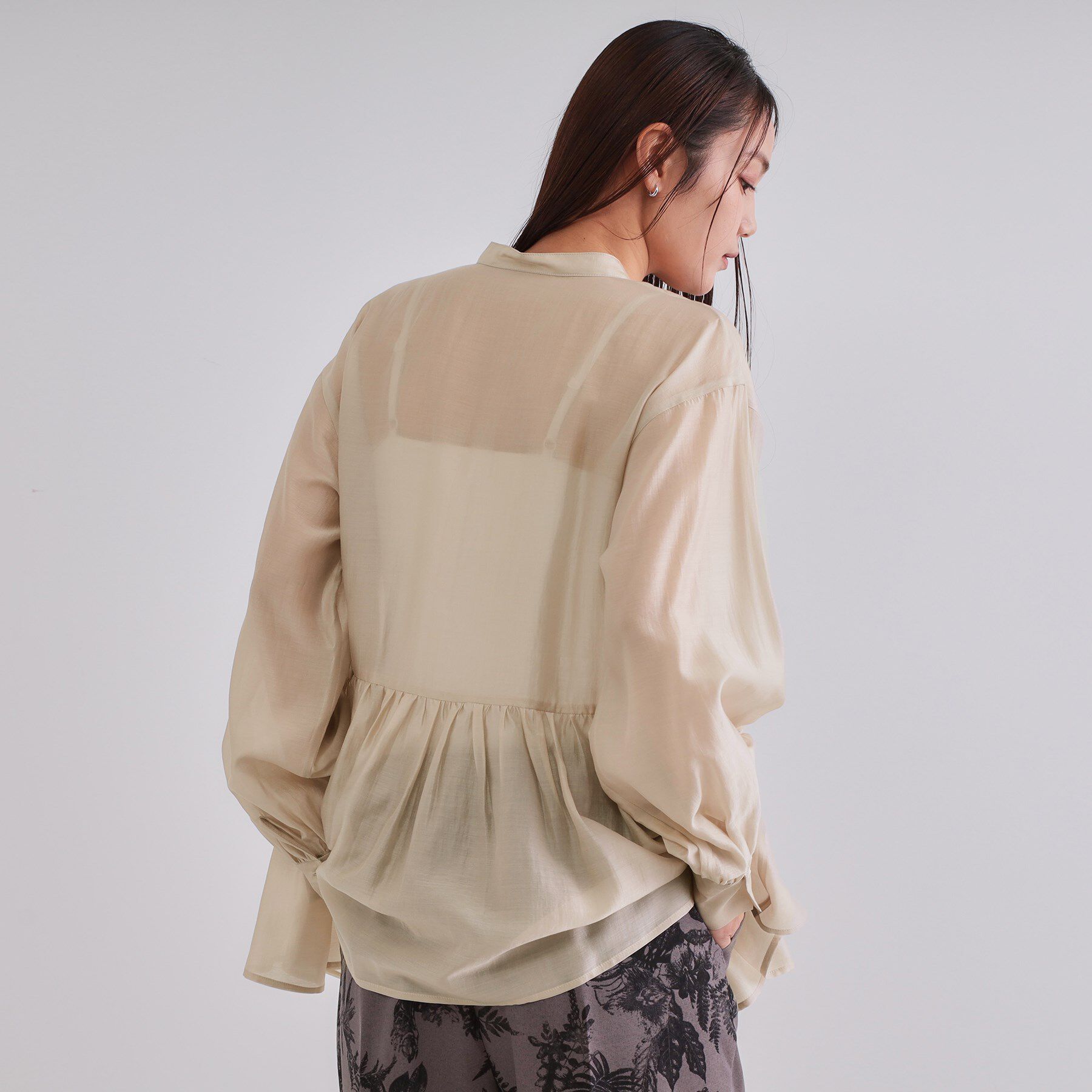 OPAQUE.CLIP「シアーペプラムブラウス【洗濯機洗い可】」|シャツ・ブラウス|