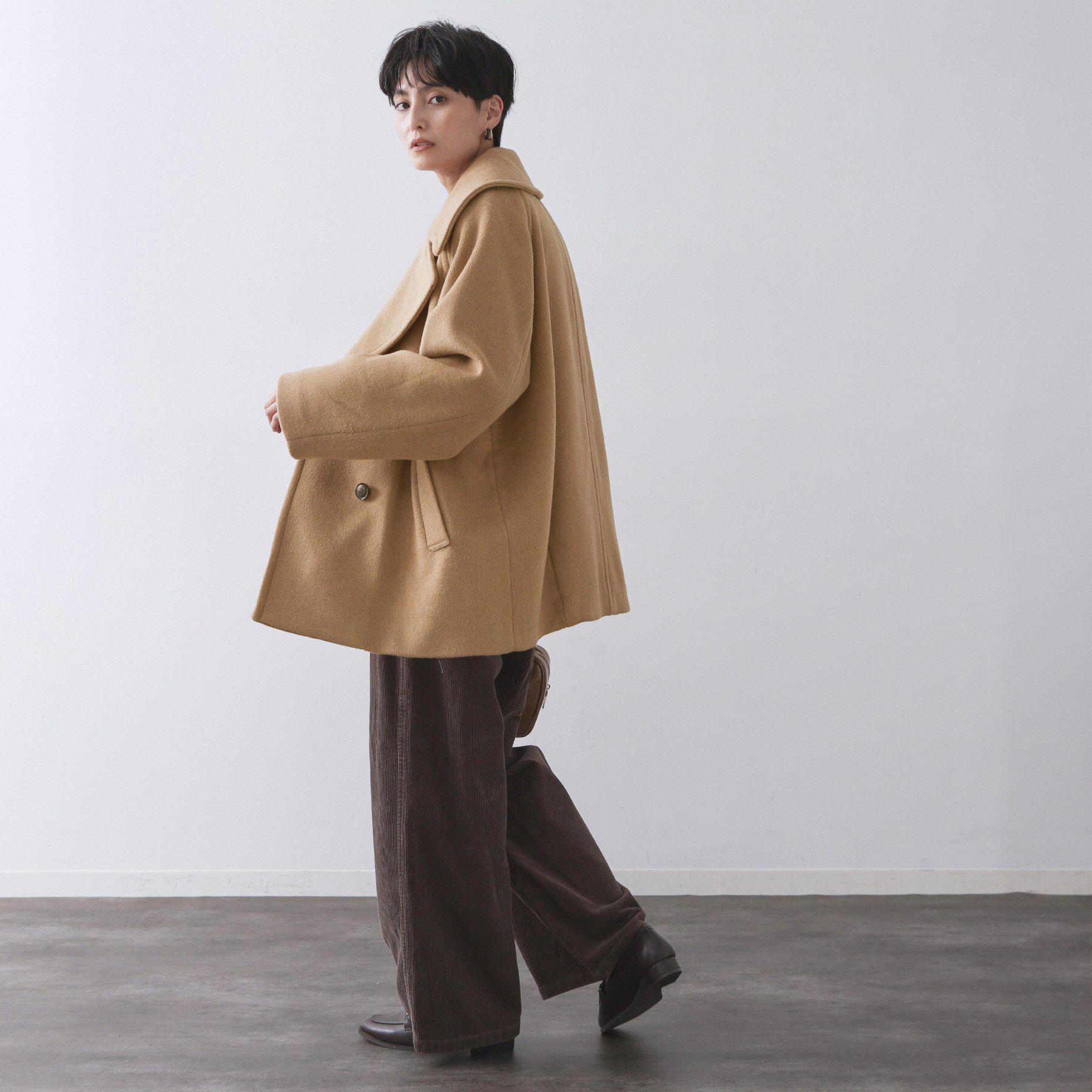 カシミヤブレンドウールミドルピーコート（OPAQUE.CLIP）｜ルミネの