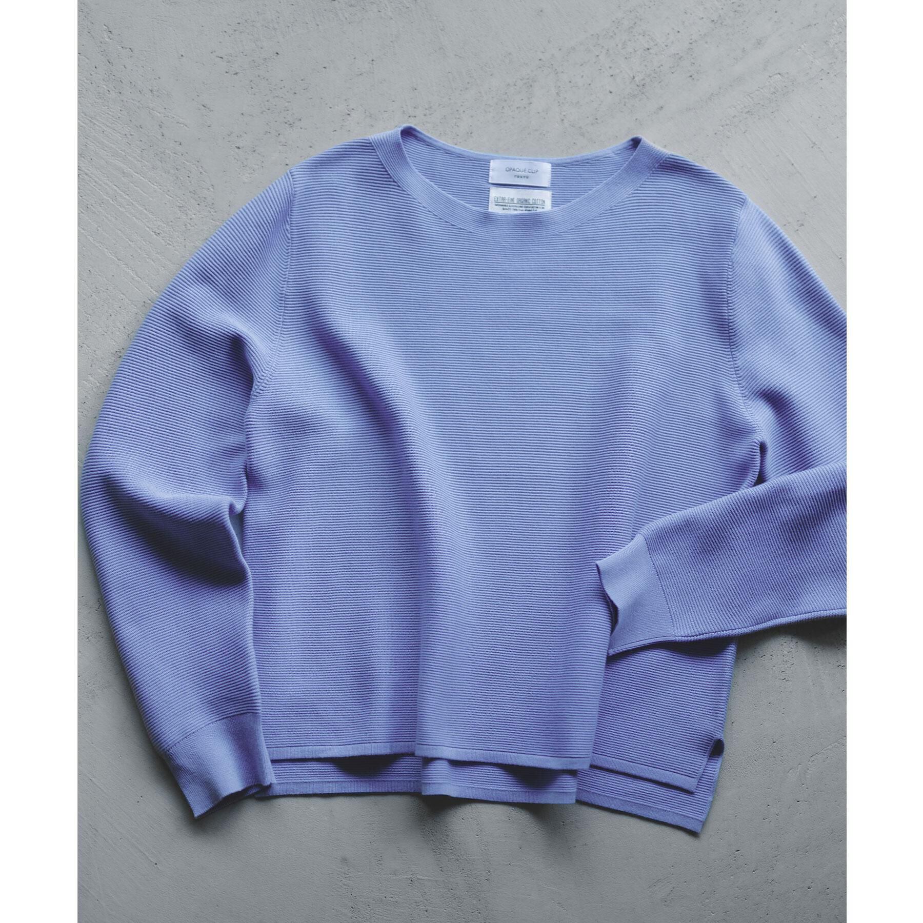 OPAQUE.CLIP「ボートネックガーターニット/オーガニックコットン混【洗濯機OK/UVケア】《6col》」|ニット・セーター|