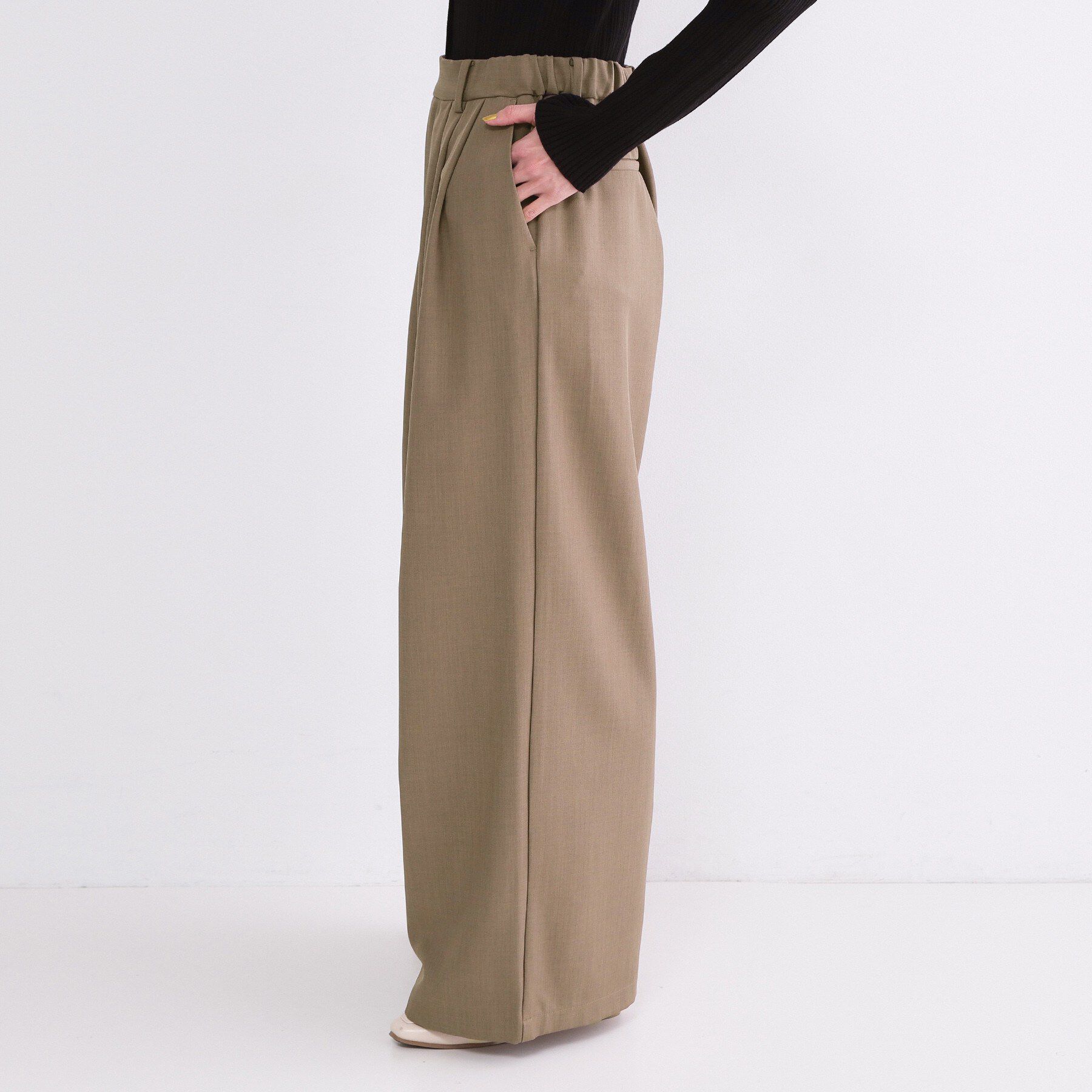 OPAQUE.CLIP「美脚ストレッチ イージータックワイドパンツ【洗濯機OK】」|その他|