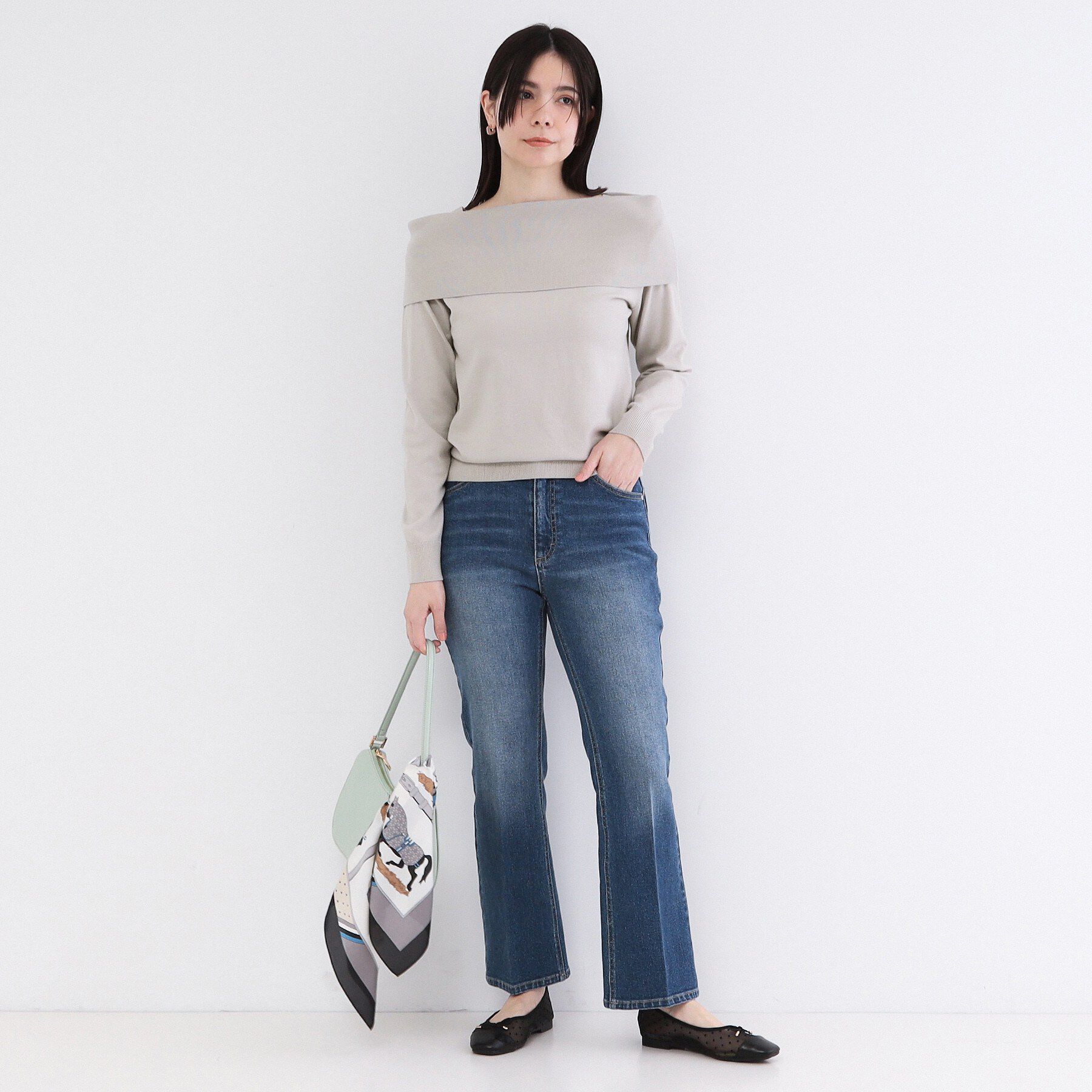 OPAQUE.CLIP「オフショルダーデザインニット【洗濯機OK】」|ニット・セーター|