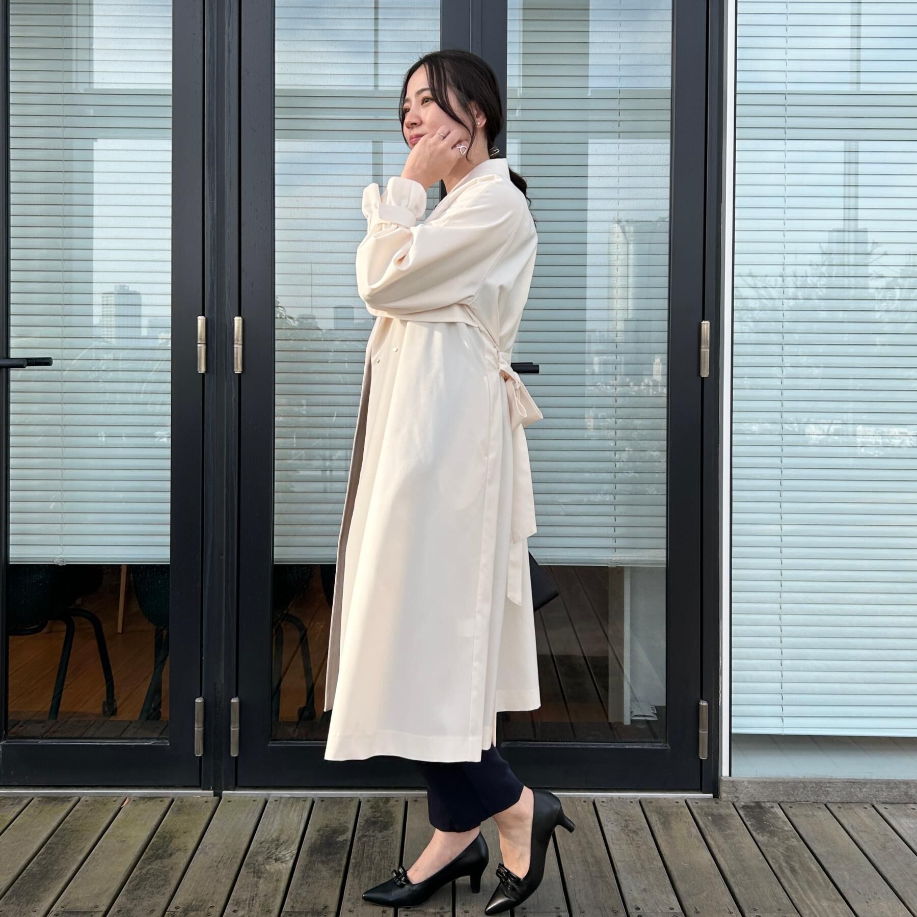 Couture broach「【撥水・ハレの日・通勤】ロングトレンチコート」|トレンチコート|