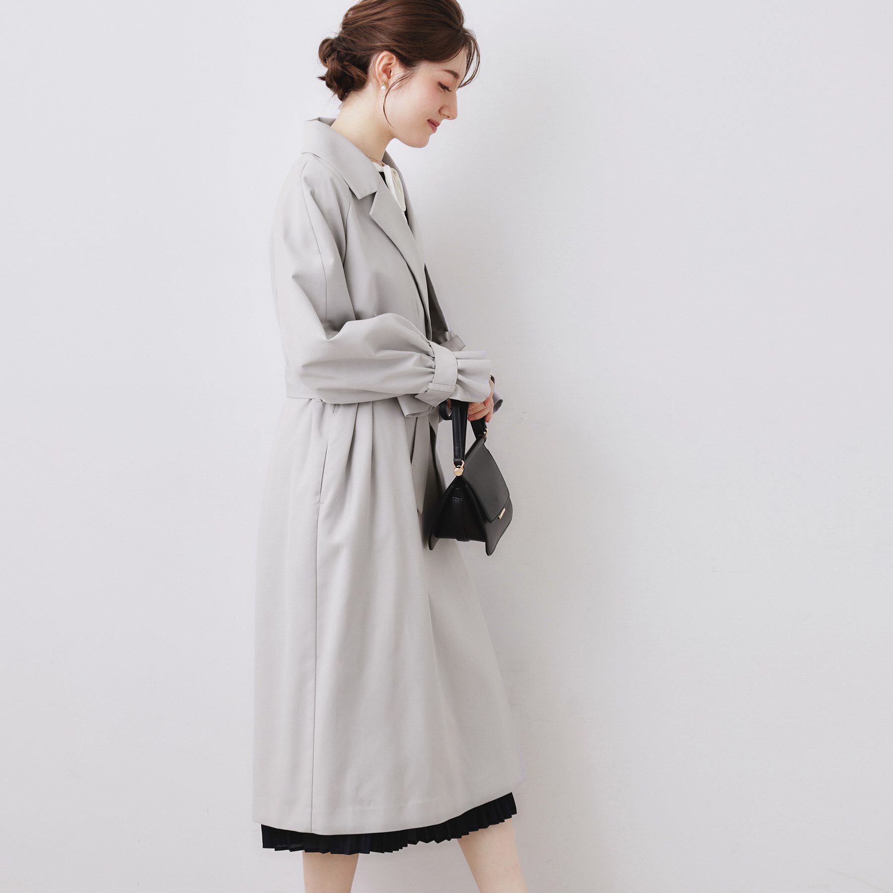 Couture broach「【撥水・ハレの日・通勤】ロングトレンチコート」|トレンチコート|