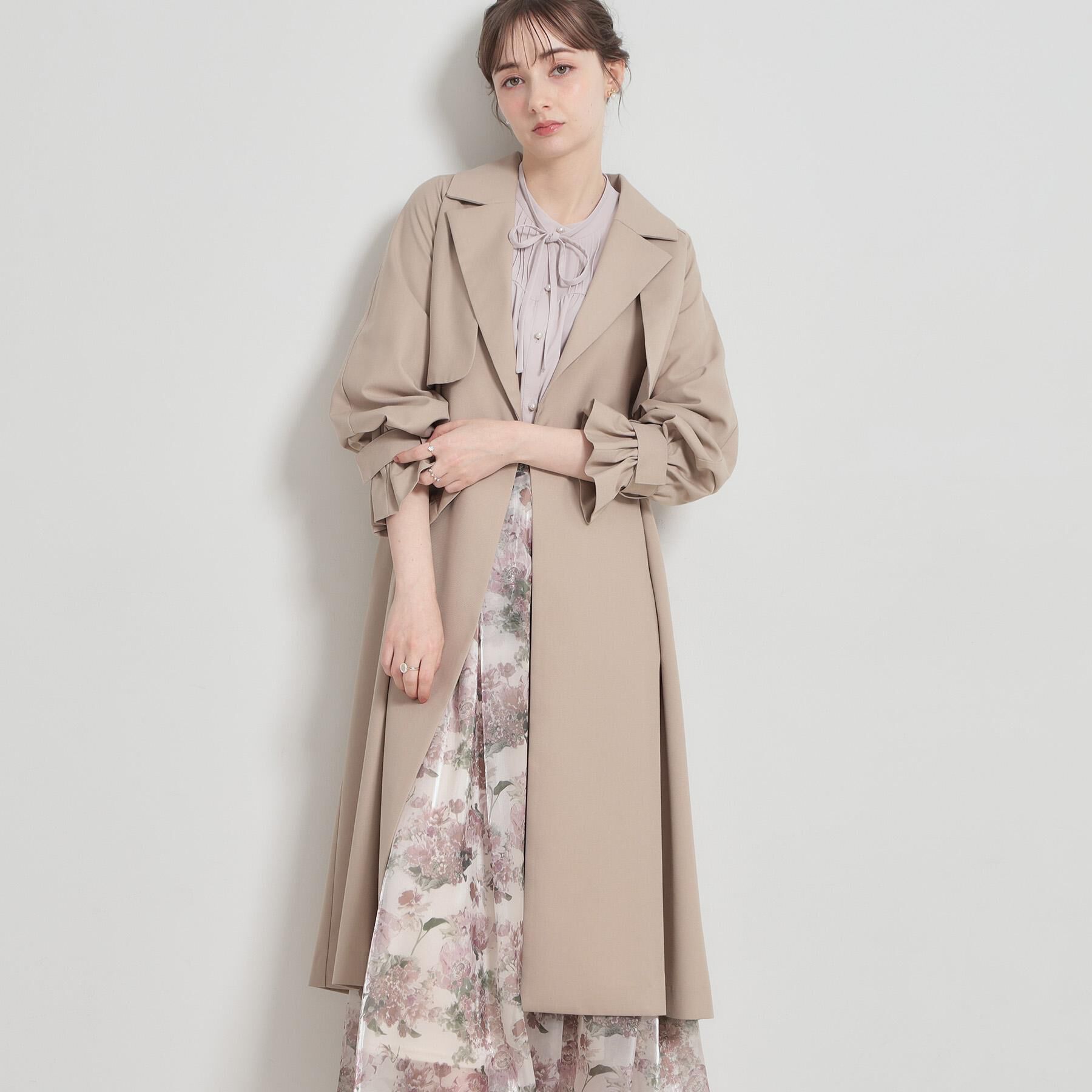 Couture broach「【撥水・ハレの日・通勤】ロングトレンチコート」|トレンチコート|