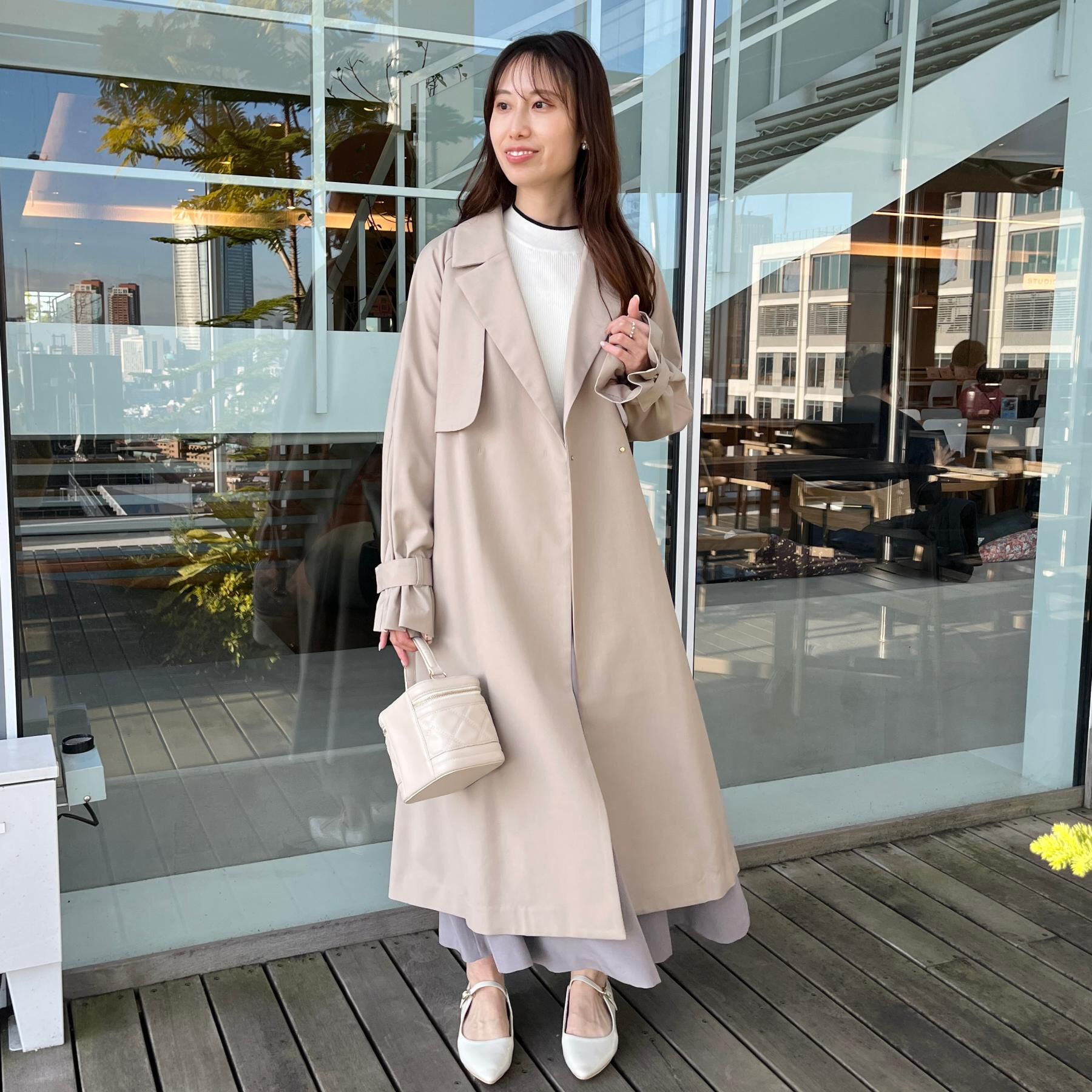 Couture broach「【撥水・ハレの日・通勤】ロングトレンチコート」|トレンチコート|