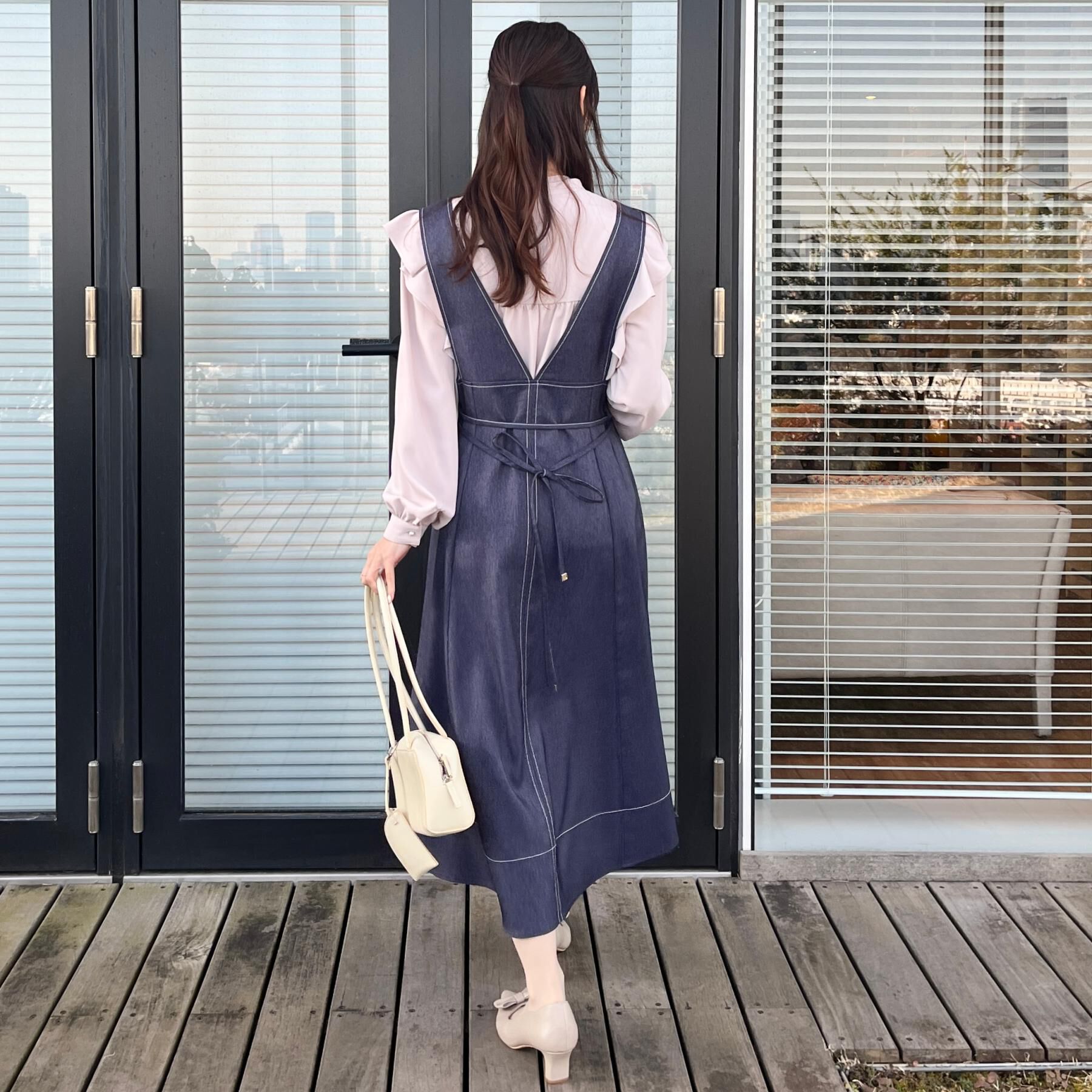 Couture broach「【洗える・リボン取り外し可】フリルジョーゼットブラウス」|シャツ・ブラウス|