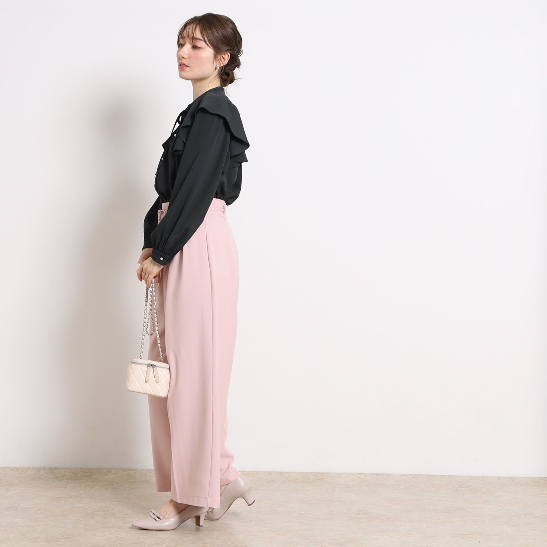 Couture broach「【洗える・リボン取り外し可】フリルジョーゼットブラウス」|シャツ・ブラウス|