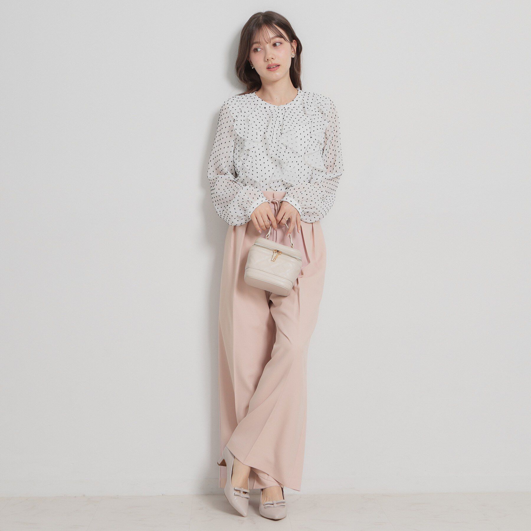 Couture broach「細リボンデザインタックワイドパンツ」|その他|