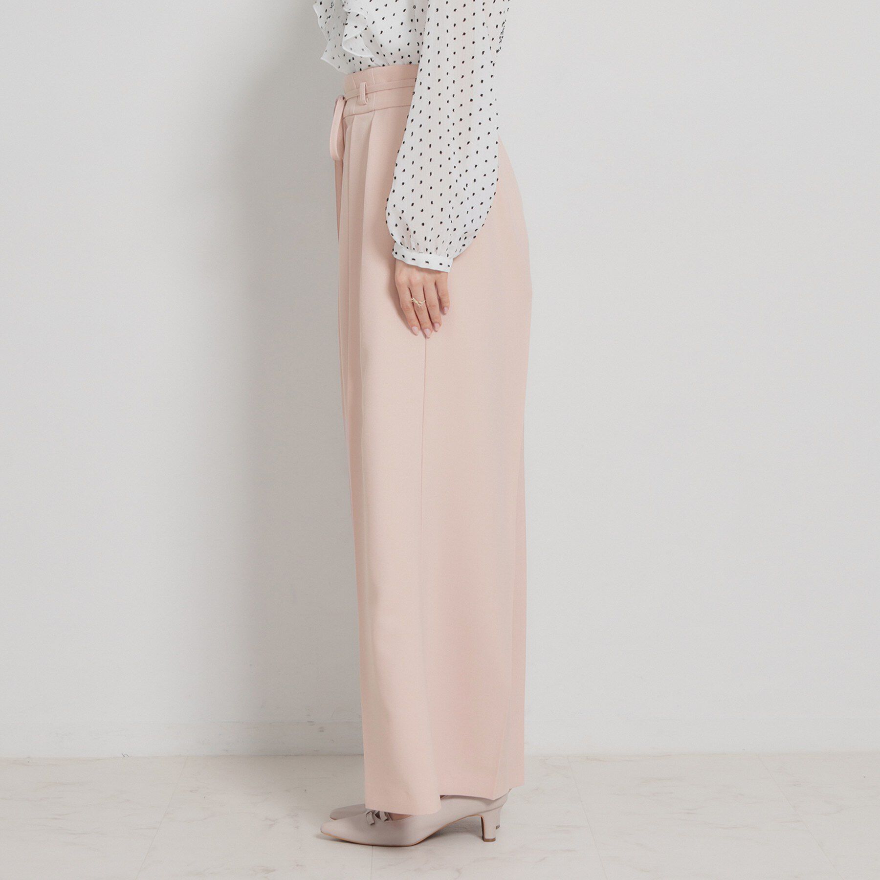 Couture broach「細リボンデザインタックワイドパンツ」|その他|