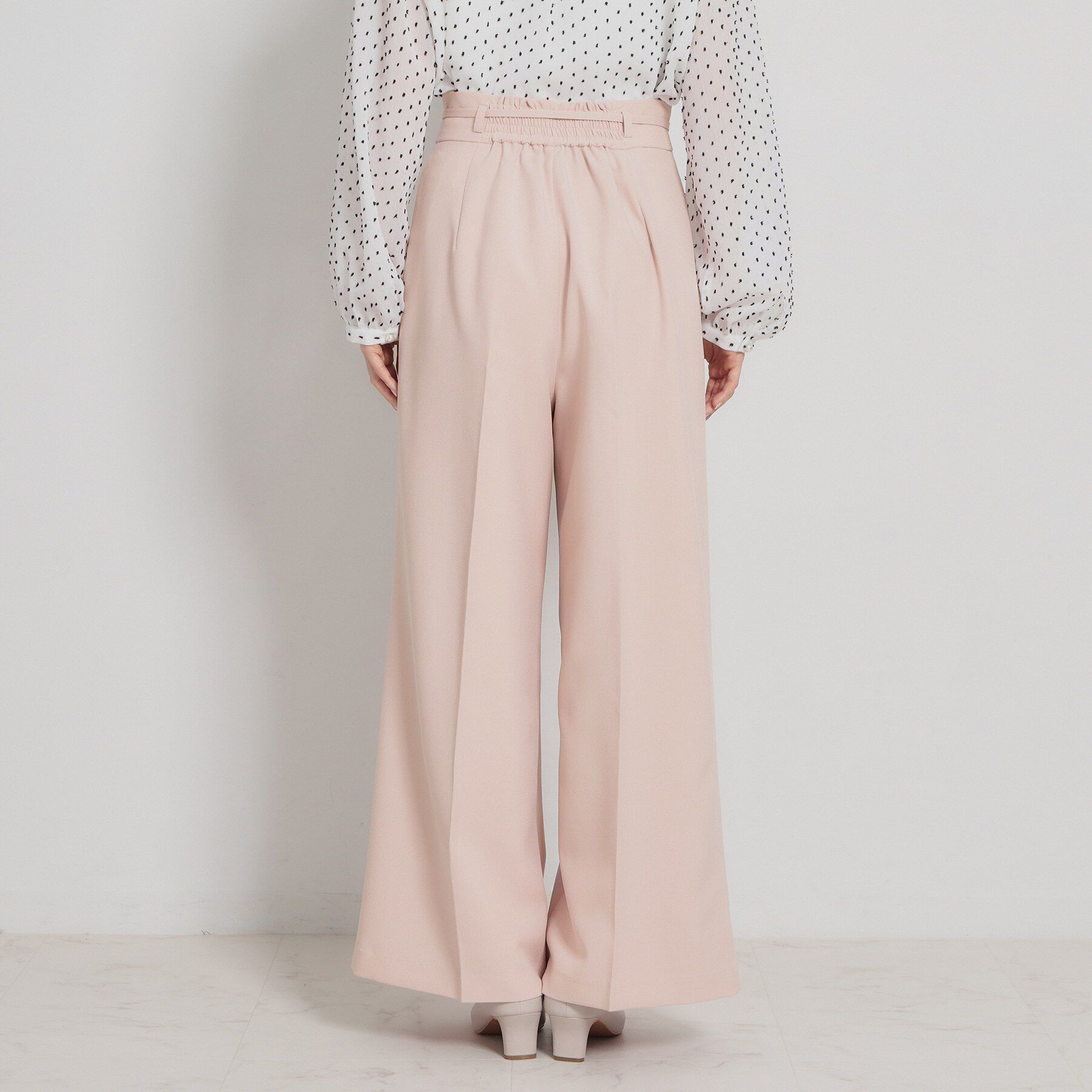 Couture broach「細リボンデザインタックワイドパンツ」|その他|