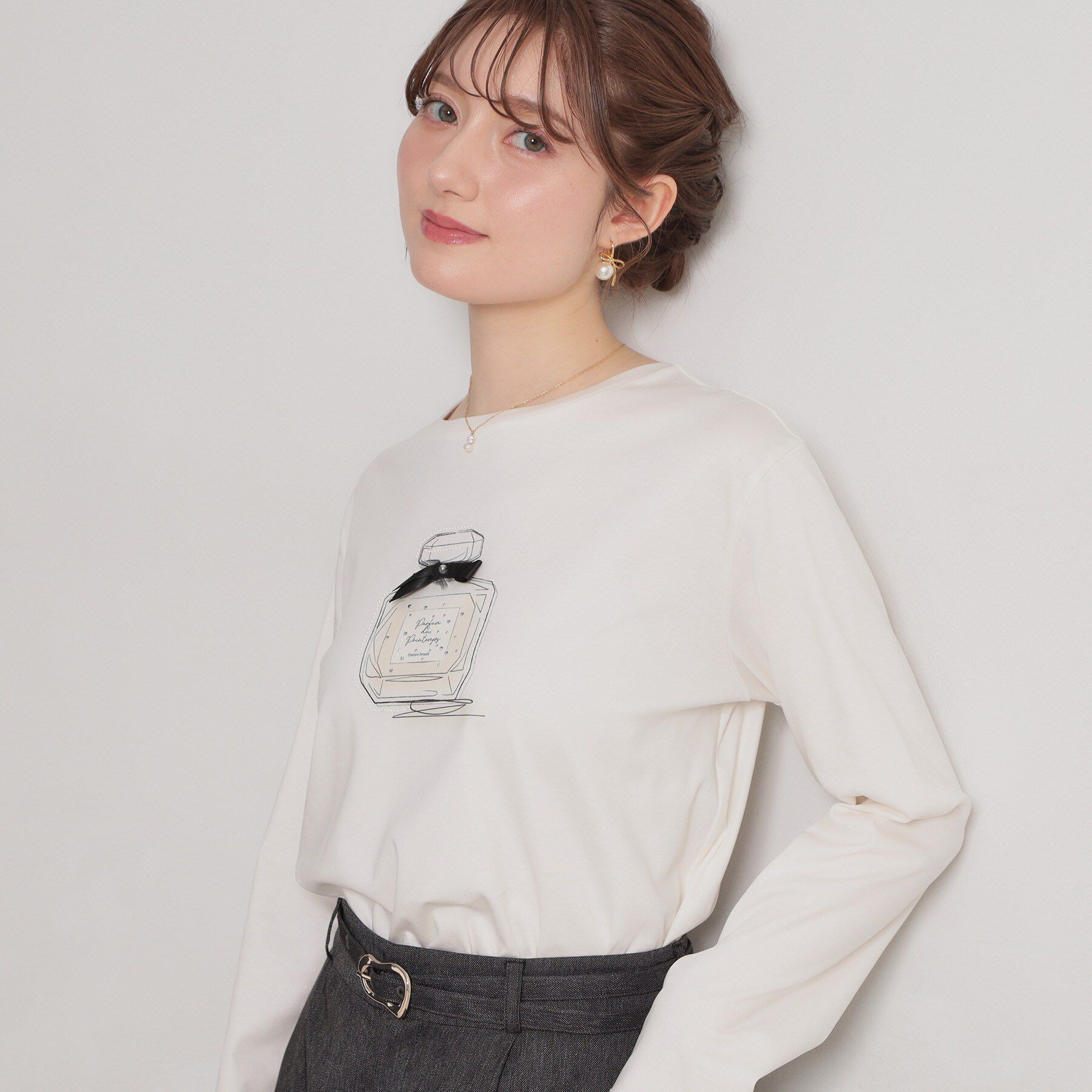 Couture broach「【綿100％・洗える】パリジェンヌ プリントTシャツ」|Tシャツ・カットソー|