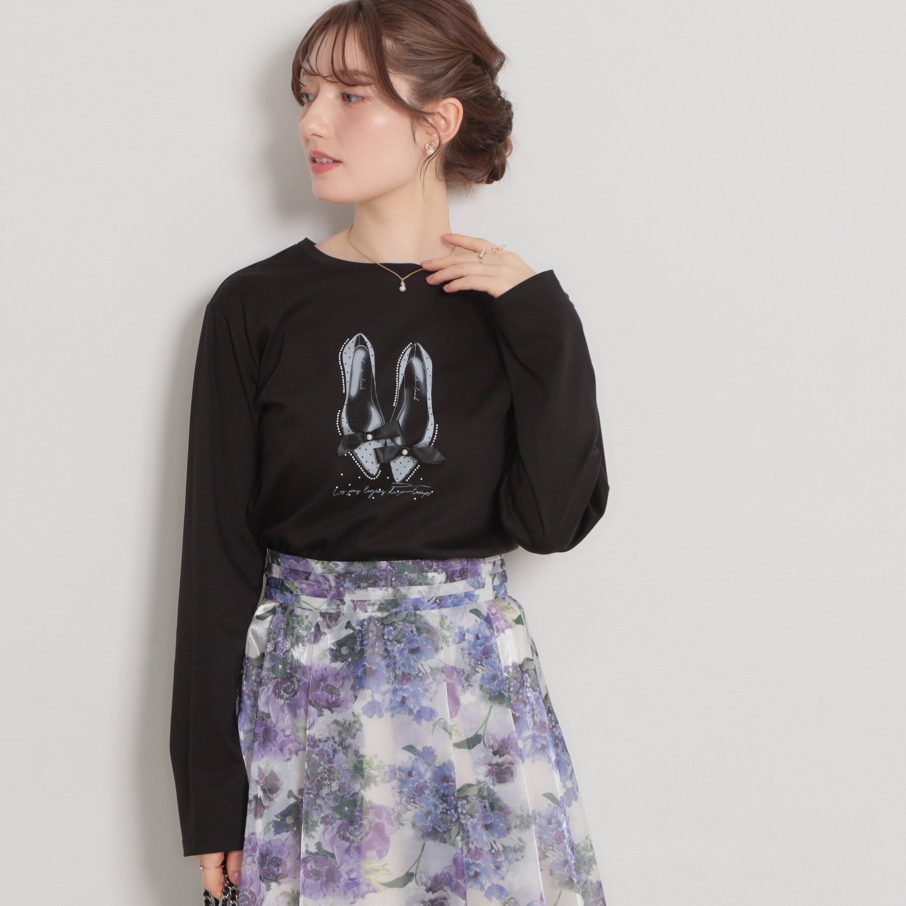 Couture broach「【綿100％・洗える】パリジェンヌ プリントTシャツ」|Tシャツ・カットソー|