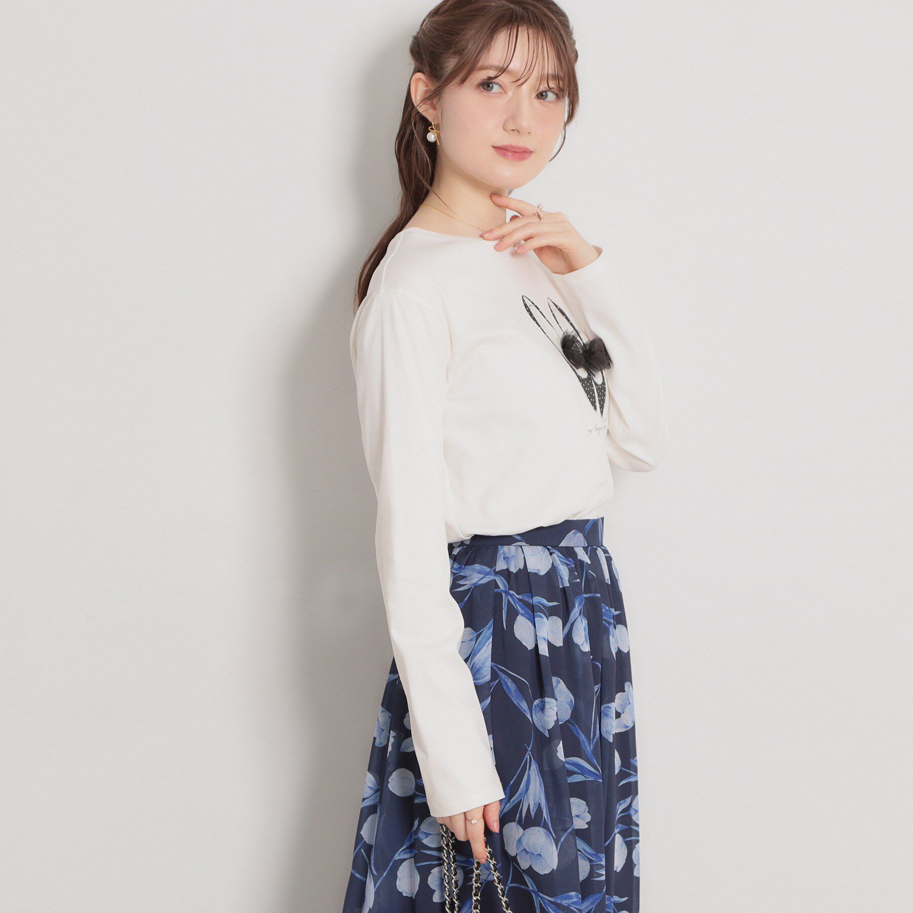 Couture broach「【綿100％・洗える】パリジェンヌ プリントTシャツ」|Tシャツ・カットソー|