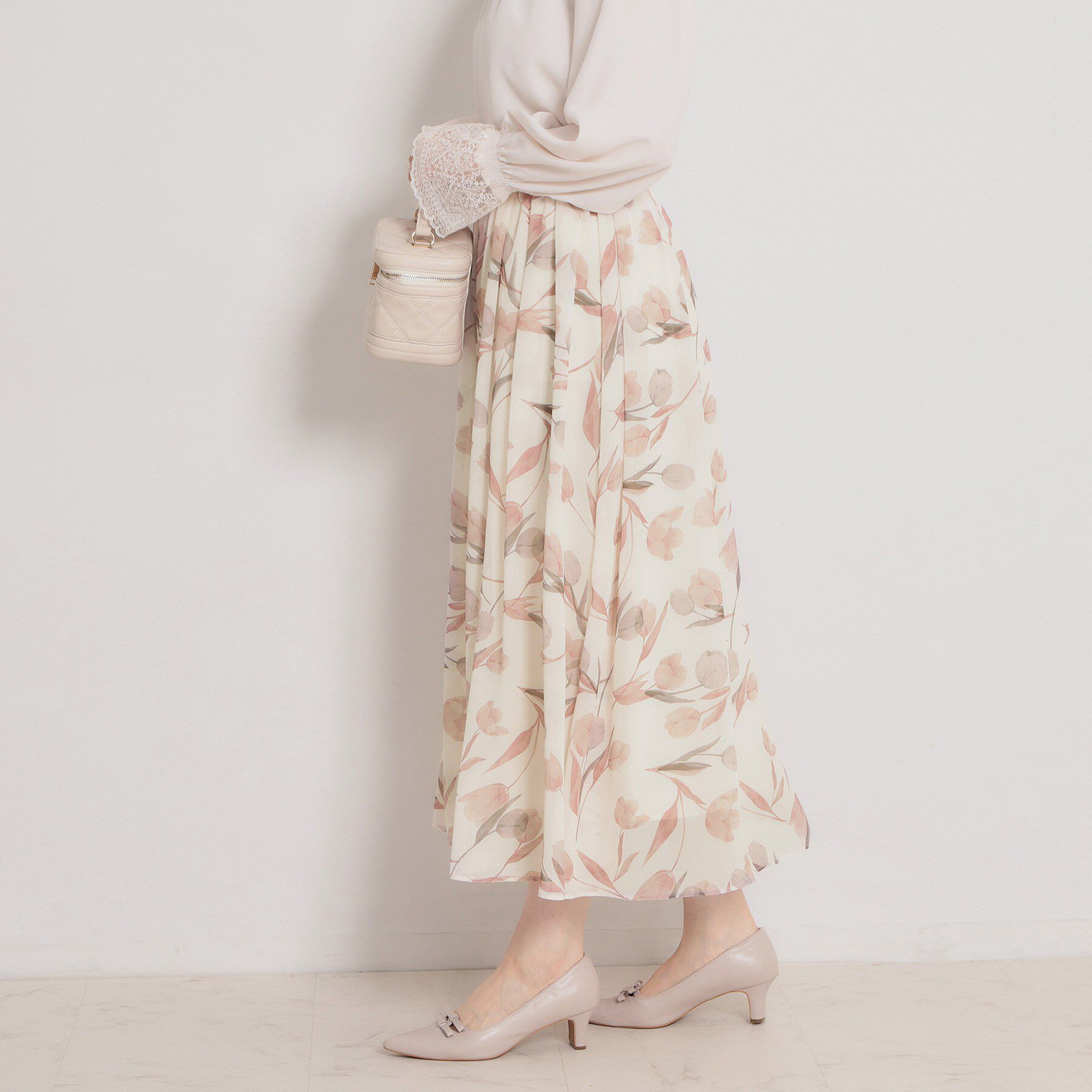 Couture broach「【洗える】チューリップ柄スカート」|スカート|