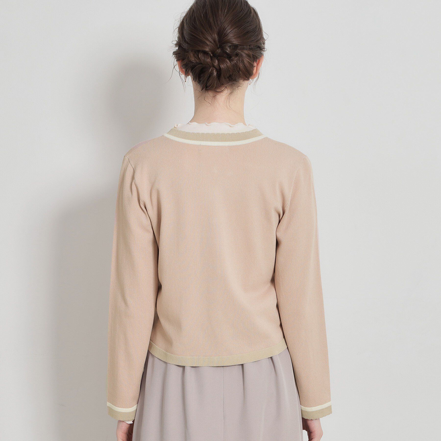 Couture broach「【洗える・着映え】SPRING配色カーディガン」|カーディガン|