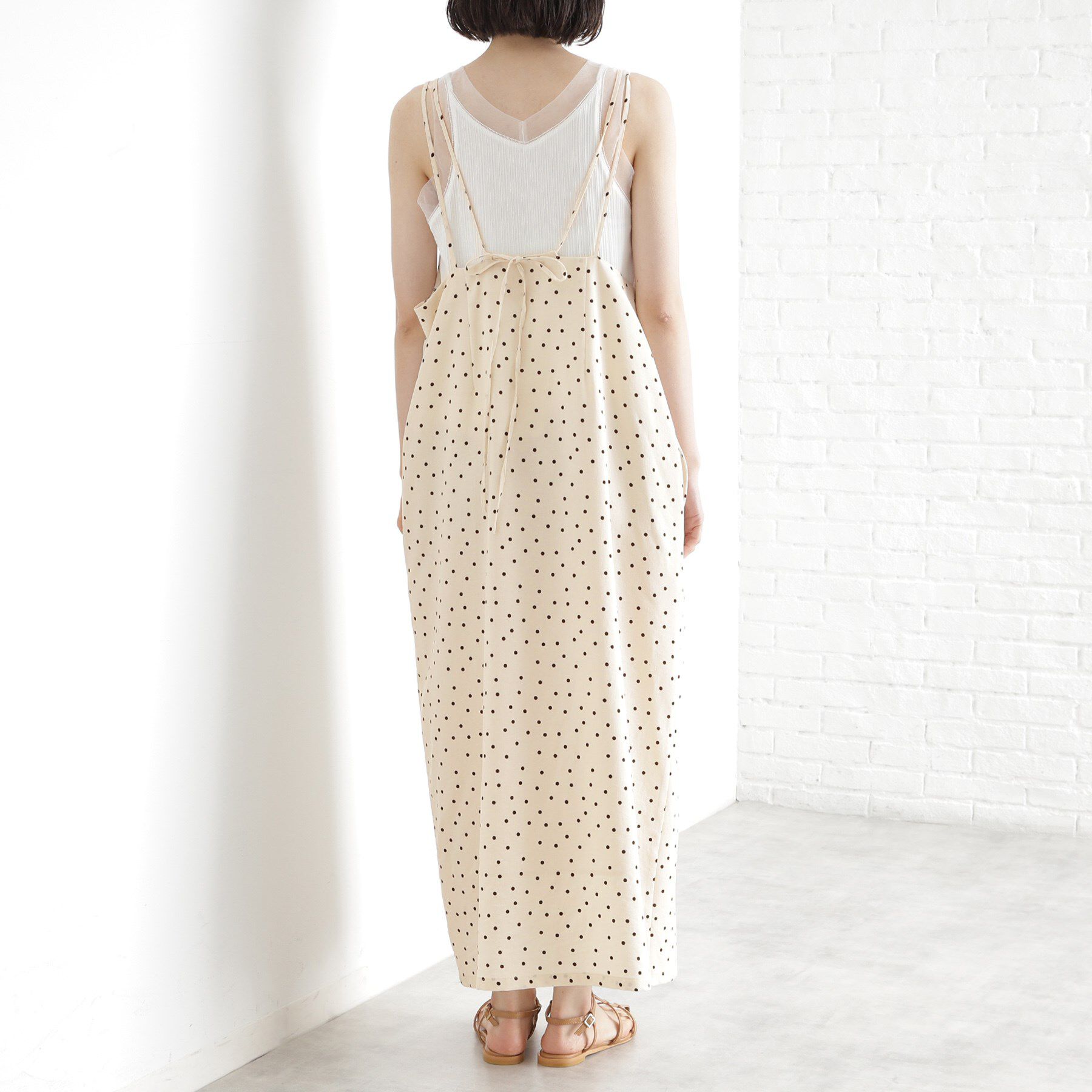 THE SHOP TK「ドット柄キャミワンピース/洗える」|ワンピース|