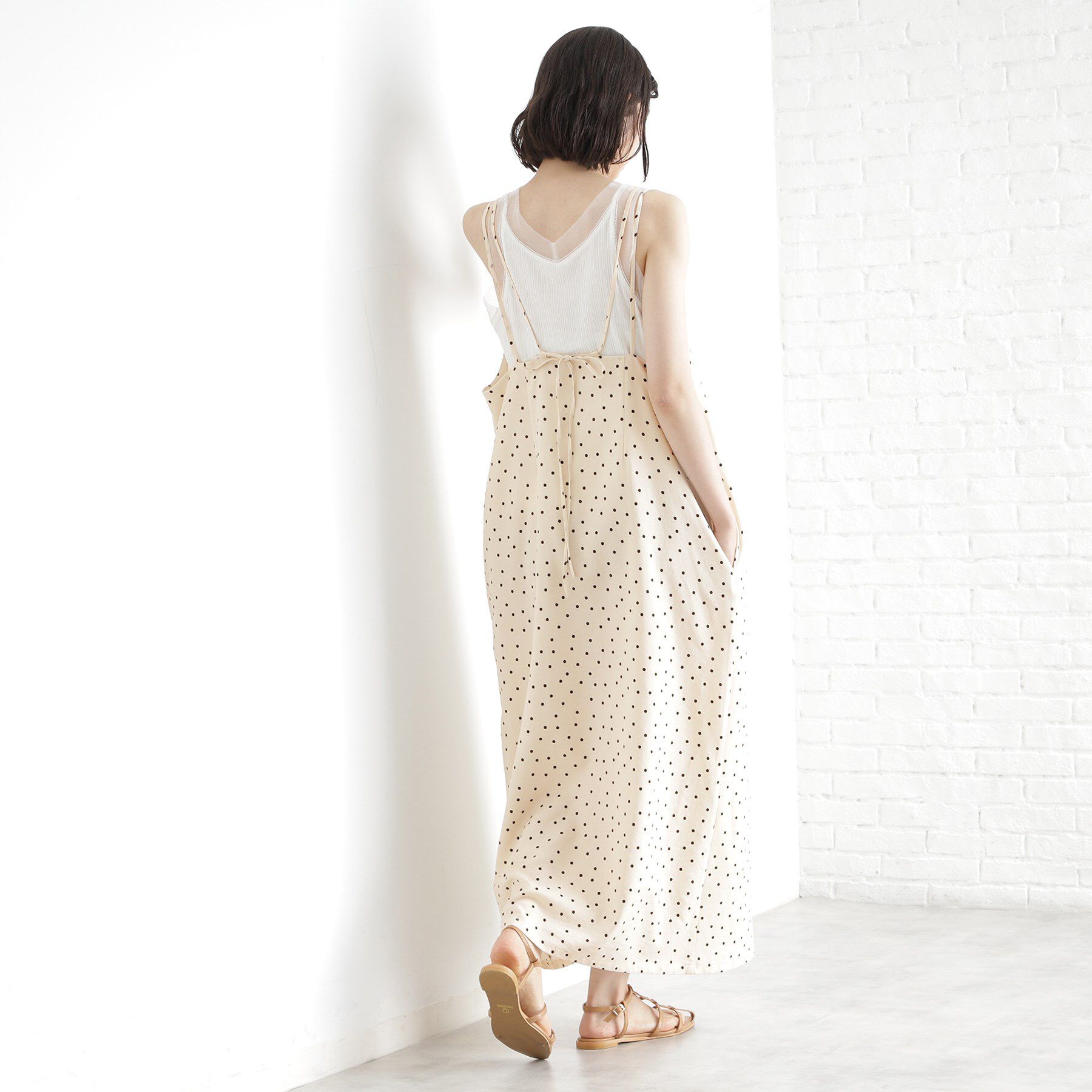 THE SHOP TK「ドット柄キャミワンピース/洗える」|ワンピース|