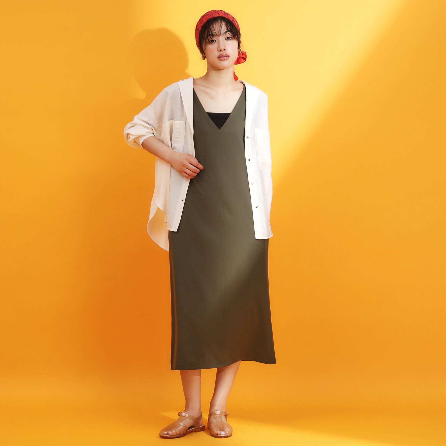 THE SHOP TK「【mizugiwa/ラッシュガード】Vネックジャンスカ/セットアップ可/接触冷感/UVケア/洗濯機O」|ワンピース|