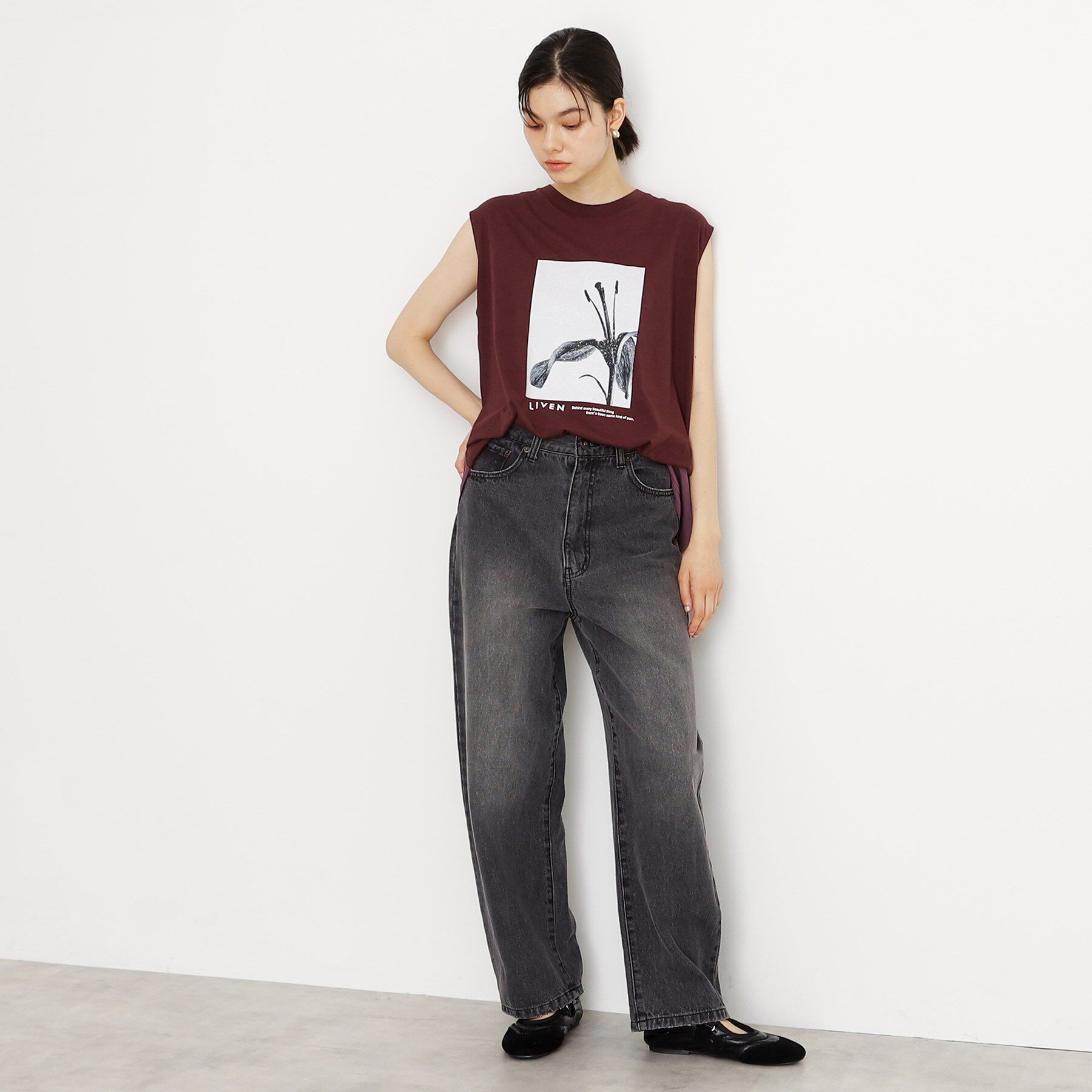 THE SHOP TK「異素材切替フォトプリントTシャツ【洗える】」|Tシャツ・カットソー|