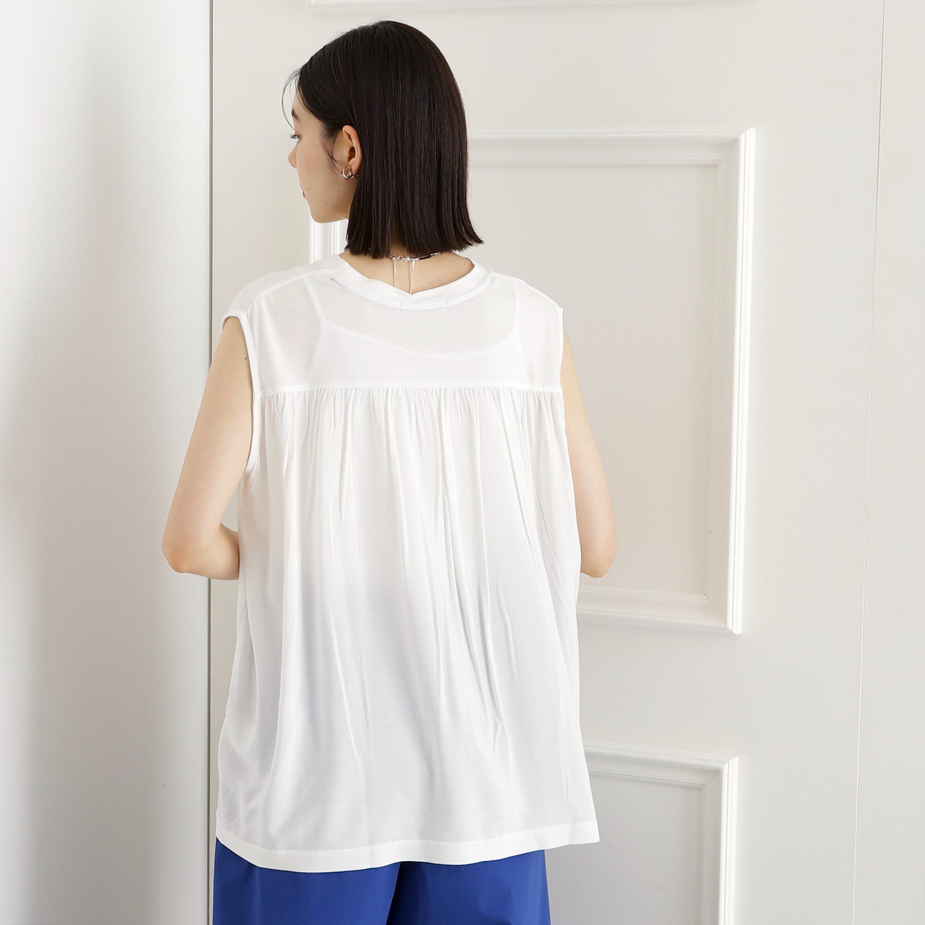 THE SHOP TK「異素材切替フォトプリントTシャツ【洗える】」|Tシャツ・カットソー|