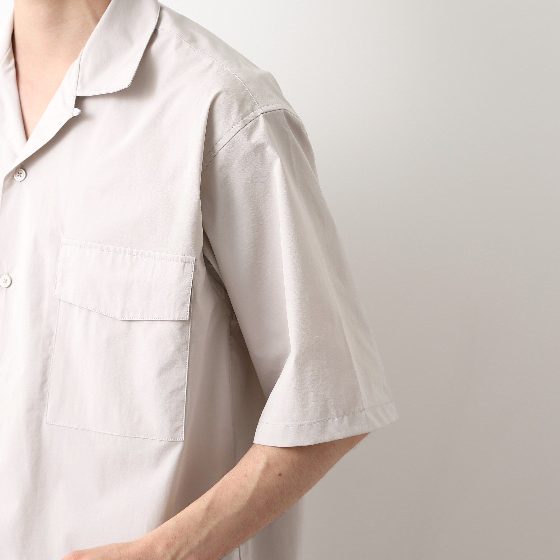 THE SHOP TK「CAVEダブルフラップ半袖シャツ【吸水速乾／ストレッチ／洗濯機OK】」|シャツ・ブラウス|