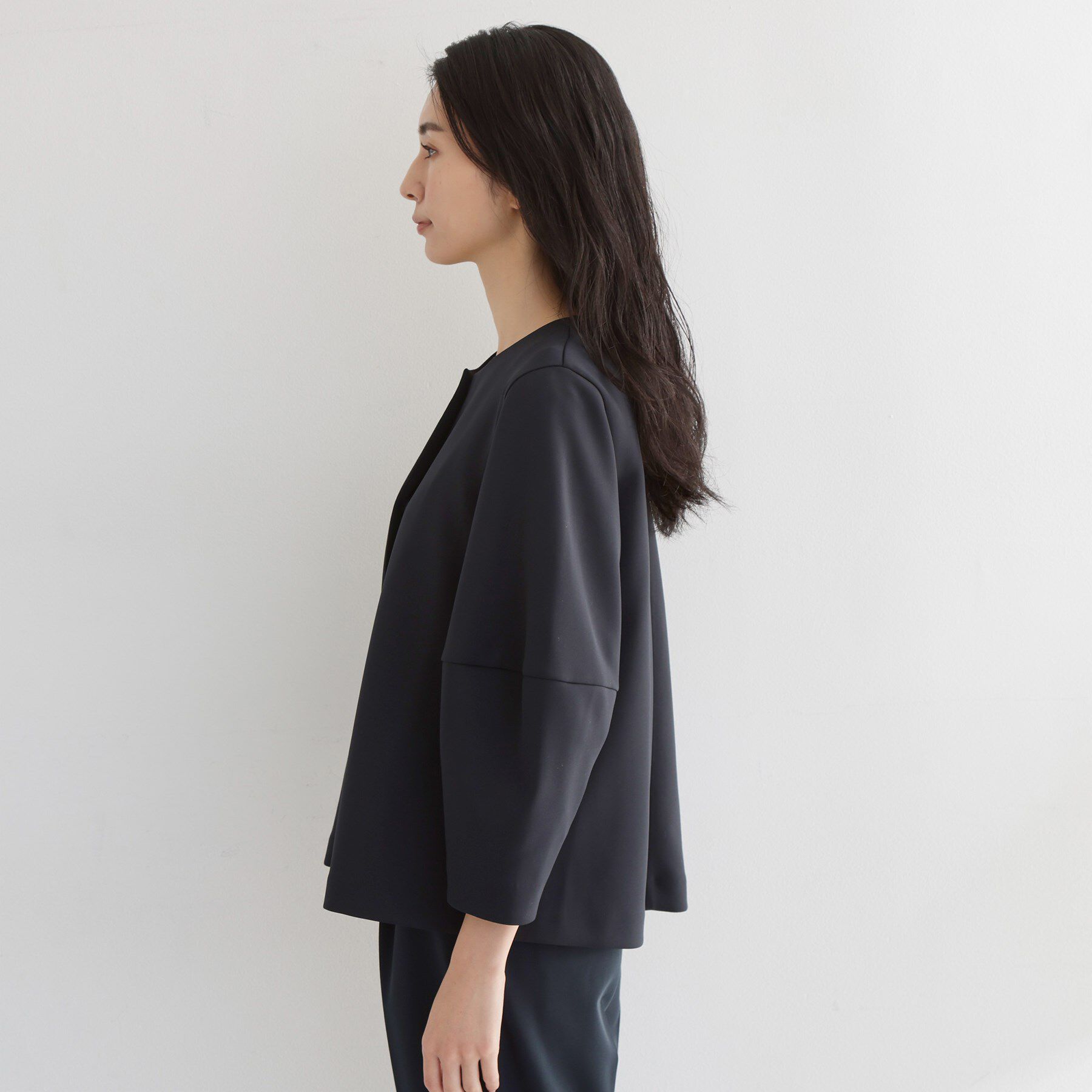 THE SHOP TK「【通勤・セレモニー】ノーカラーダンボールジャケット」|ノーカラージャケット|