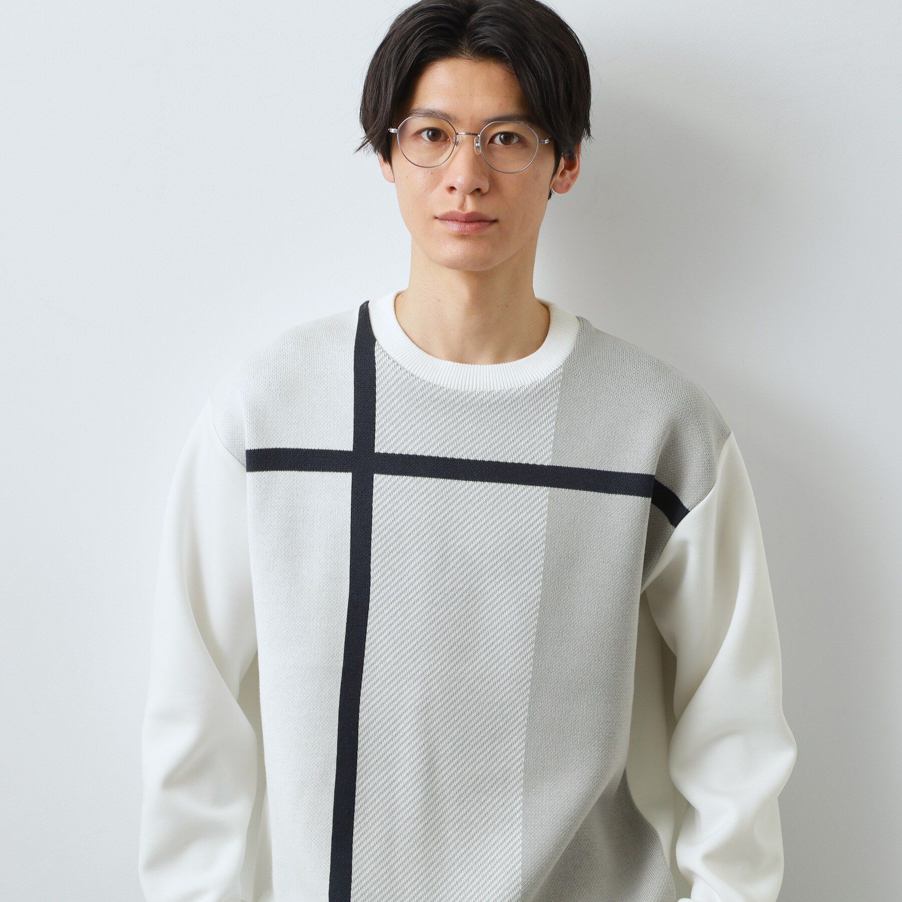 THE SHOP TK「チェック柄ダンボール スウェット 洗濯機OK」|Tシャツ・カットソー|