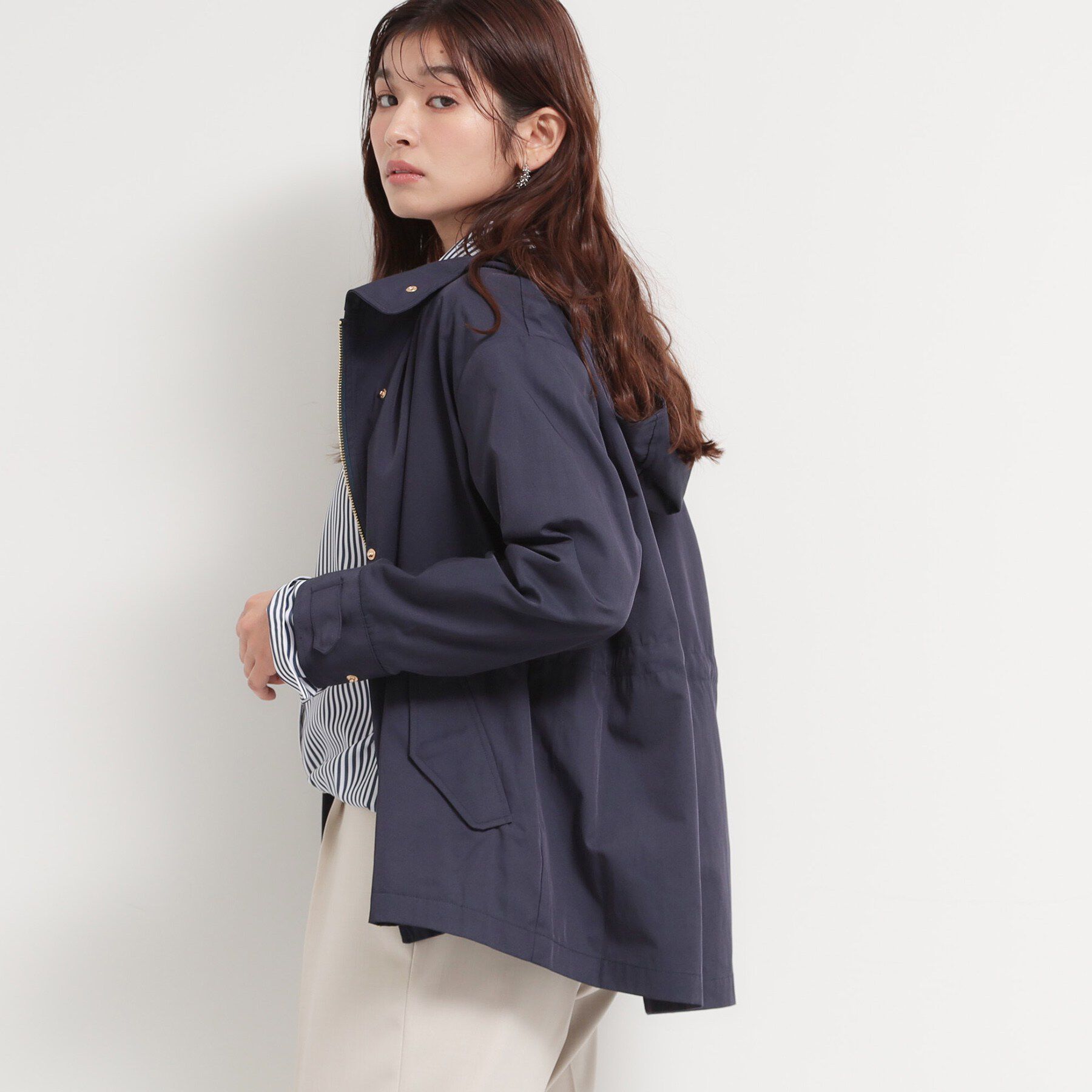 THE SHOP TK「【フェミニンにもクールにも】ウエストドロストマウンテンパーカー」|ブルゾン・スタジャン|