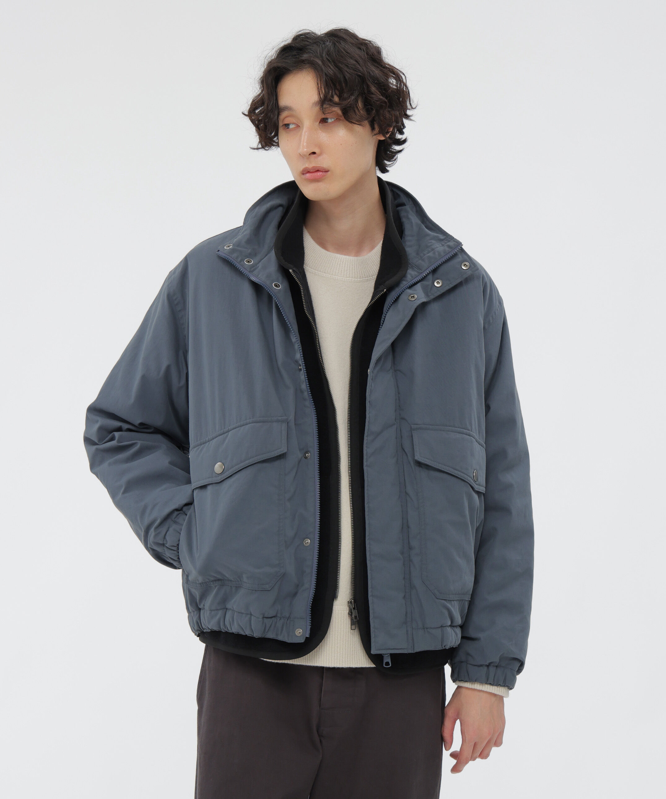 MHL.「LIGHTWEIGHT COTTON NYLON CANVAS BLOUSON」|ブルゾン・スタジャン|MID BLUE3