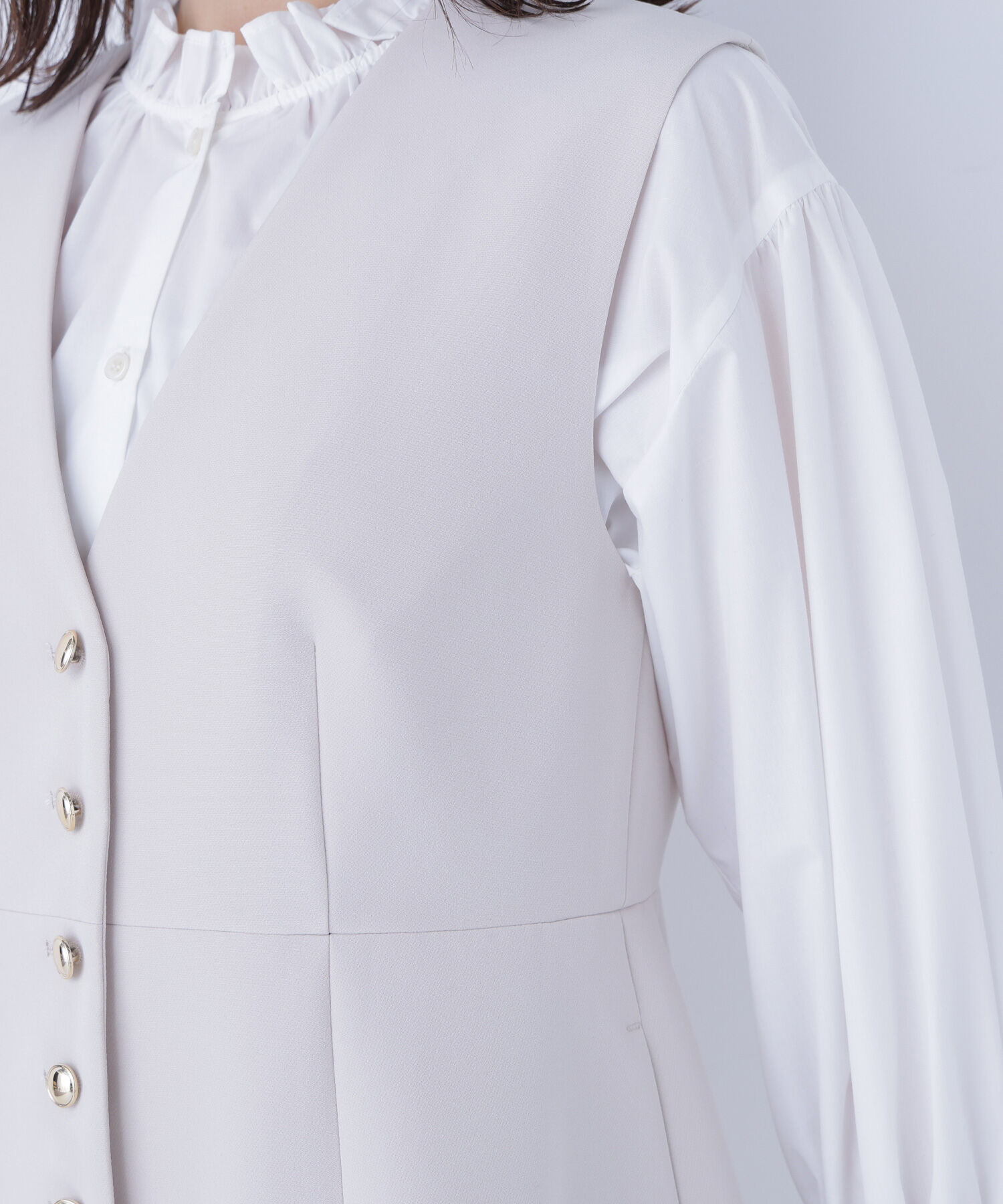  「フロントボタンペプラムジレ SETUP」|ブルゾン・スタジャン|