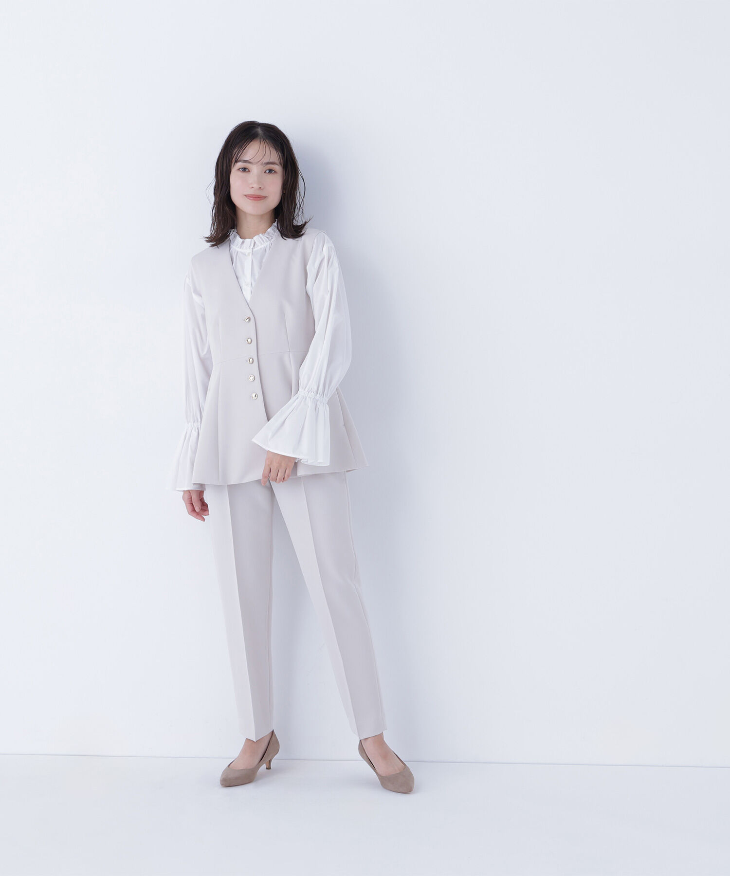  「フロントボタンペプラムジレ SETUP」|ブルゾン・スタジャン|