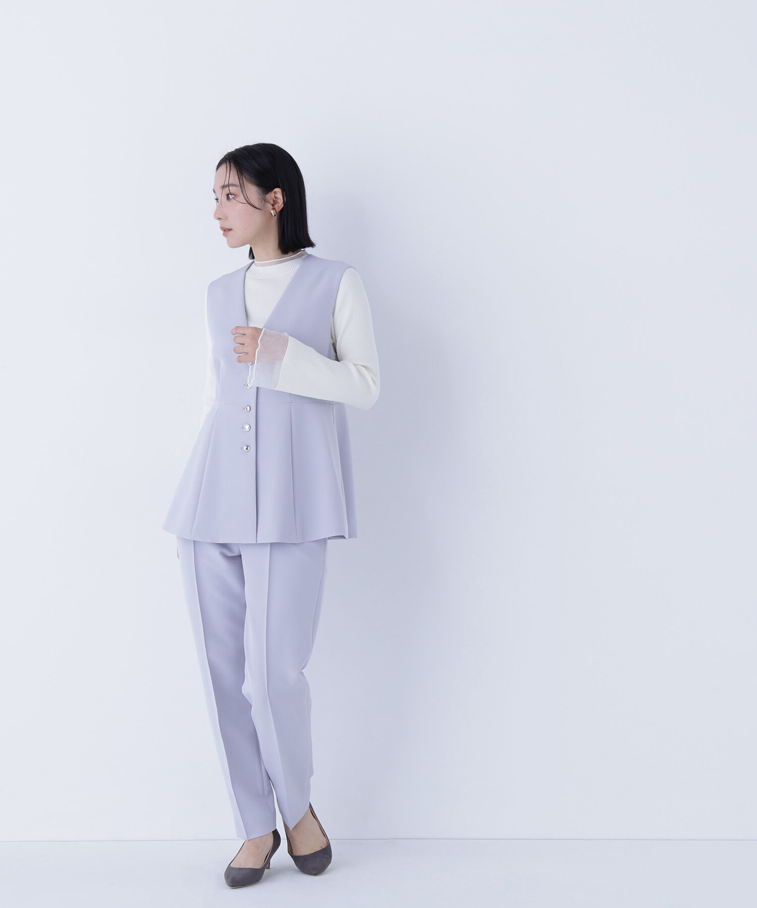  「フロントボタンペプラムジレ SETUP」|ブルゾン・スタジャン|