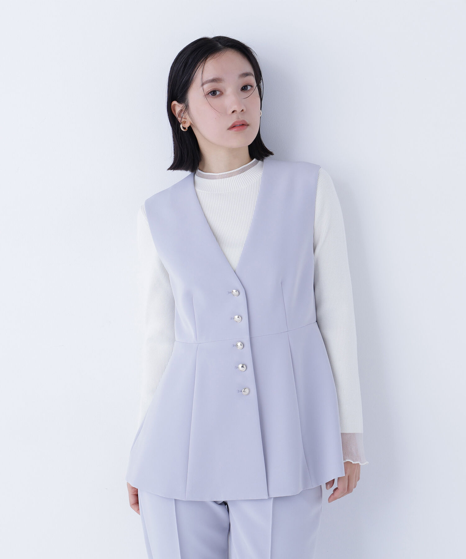  「フロントボタンペプラムジレ SETUP」|ブルゾン・スタジャン|