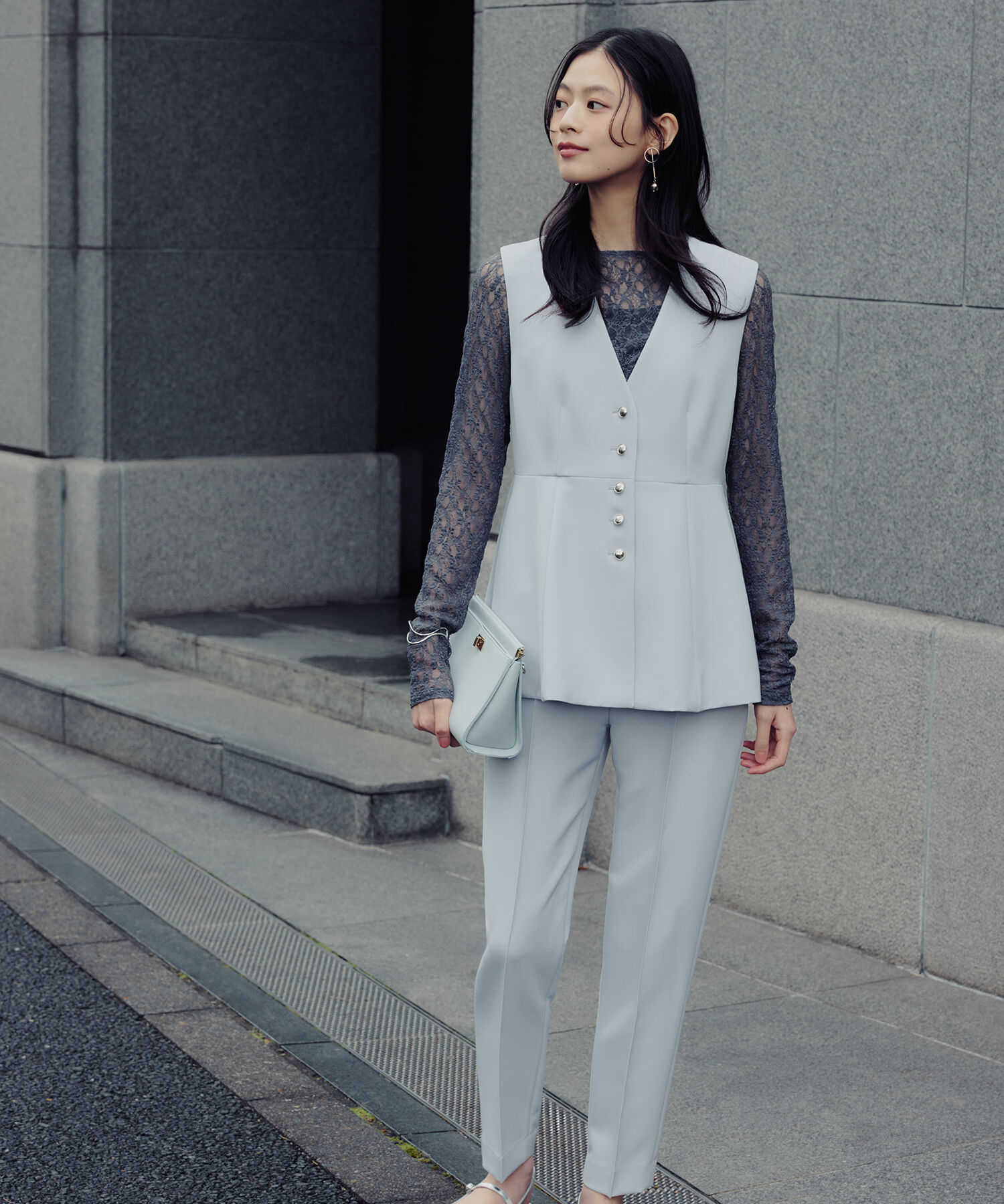  「フロントボタンペプラムジレ SETUP」|ブルゾン・スタジャン|