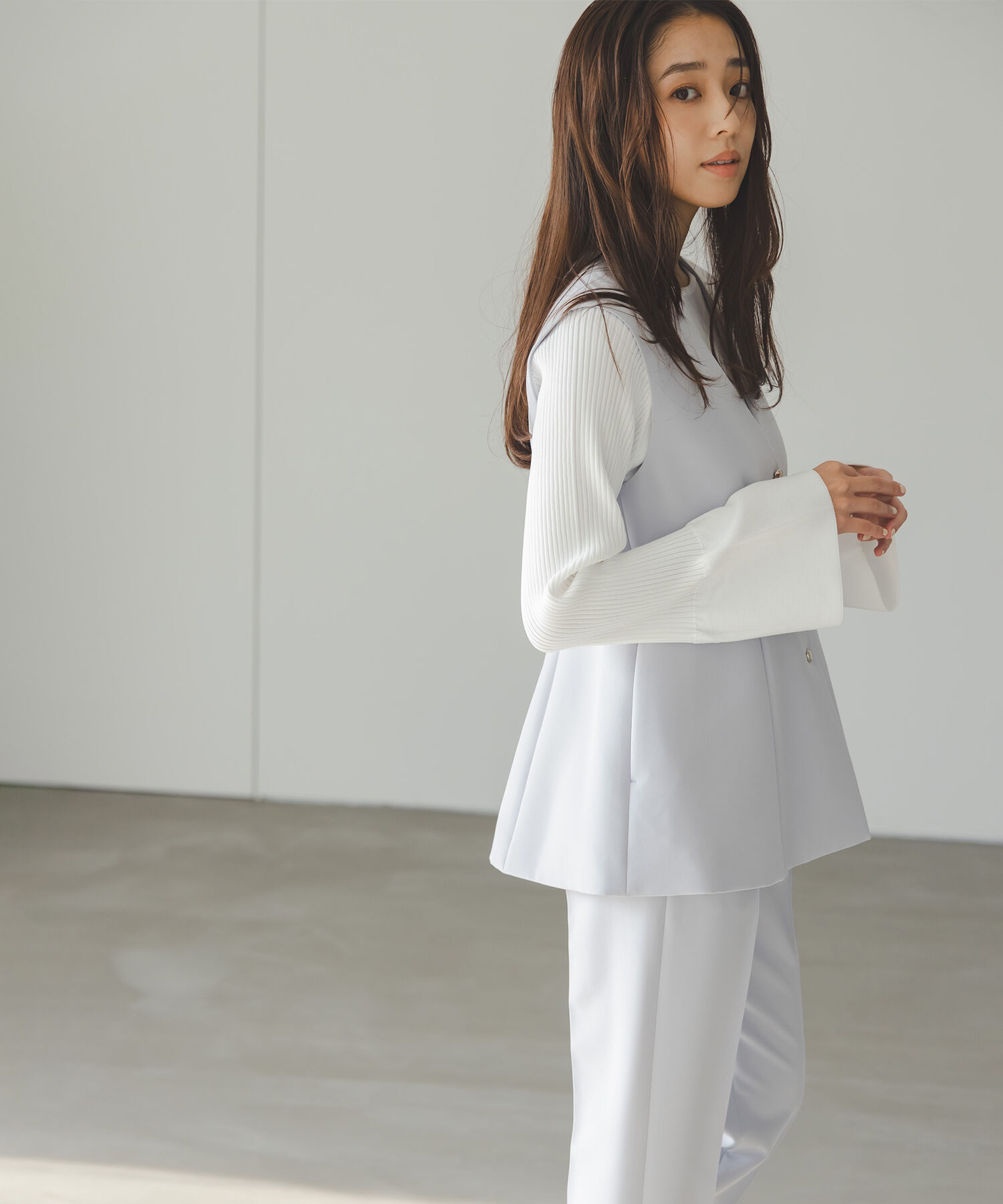  「フロントボタンペプラムジレ SETUP」|ブルゾン・スタジャン|