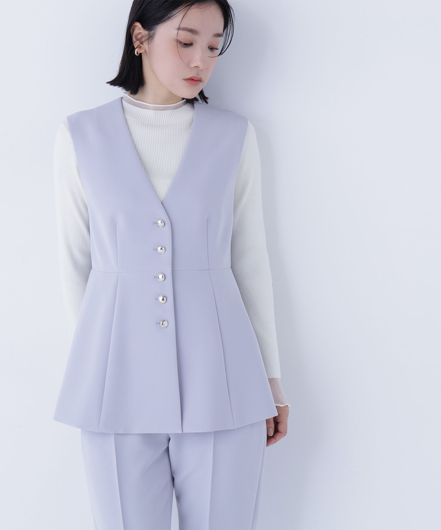  「フロントボタンペプラムジレ SETUP」|ブルゾン・スタジャン|