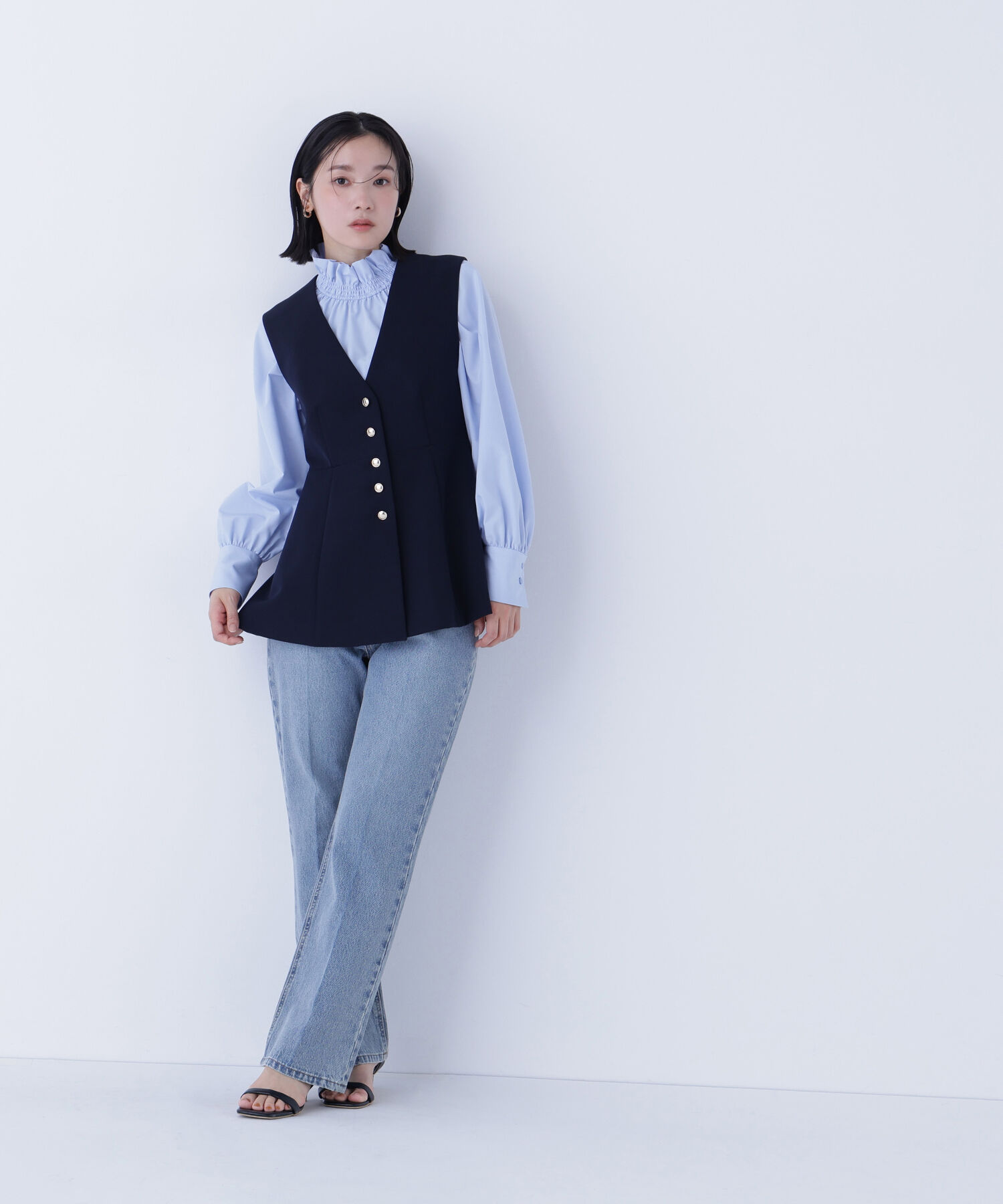  「フロントボタンペプラムジレ SETUP」|ブルゾン・スタジャン|