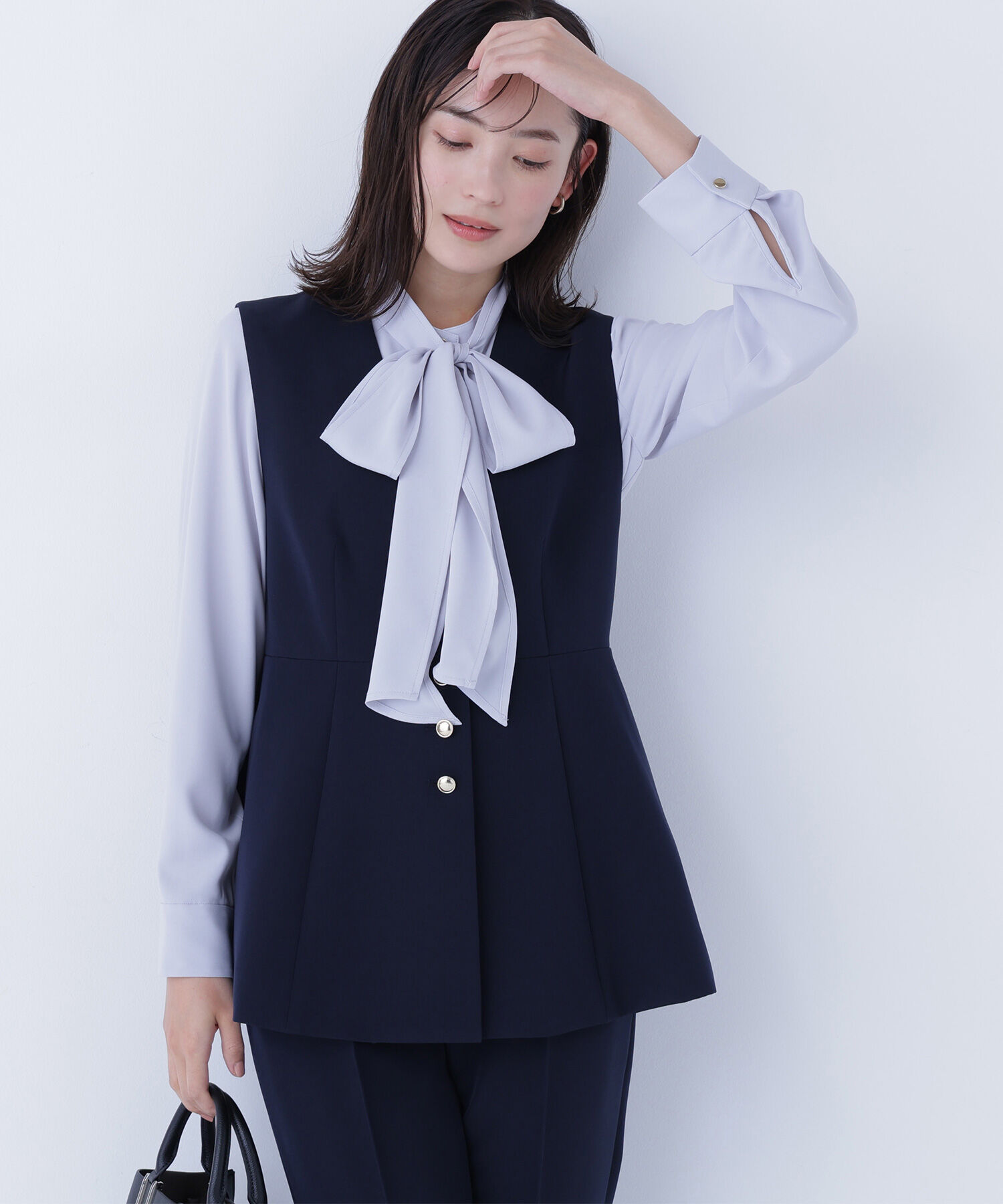  「フロントボタンペプラムジレ SETUP」|ブルゾン・スタジャン|