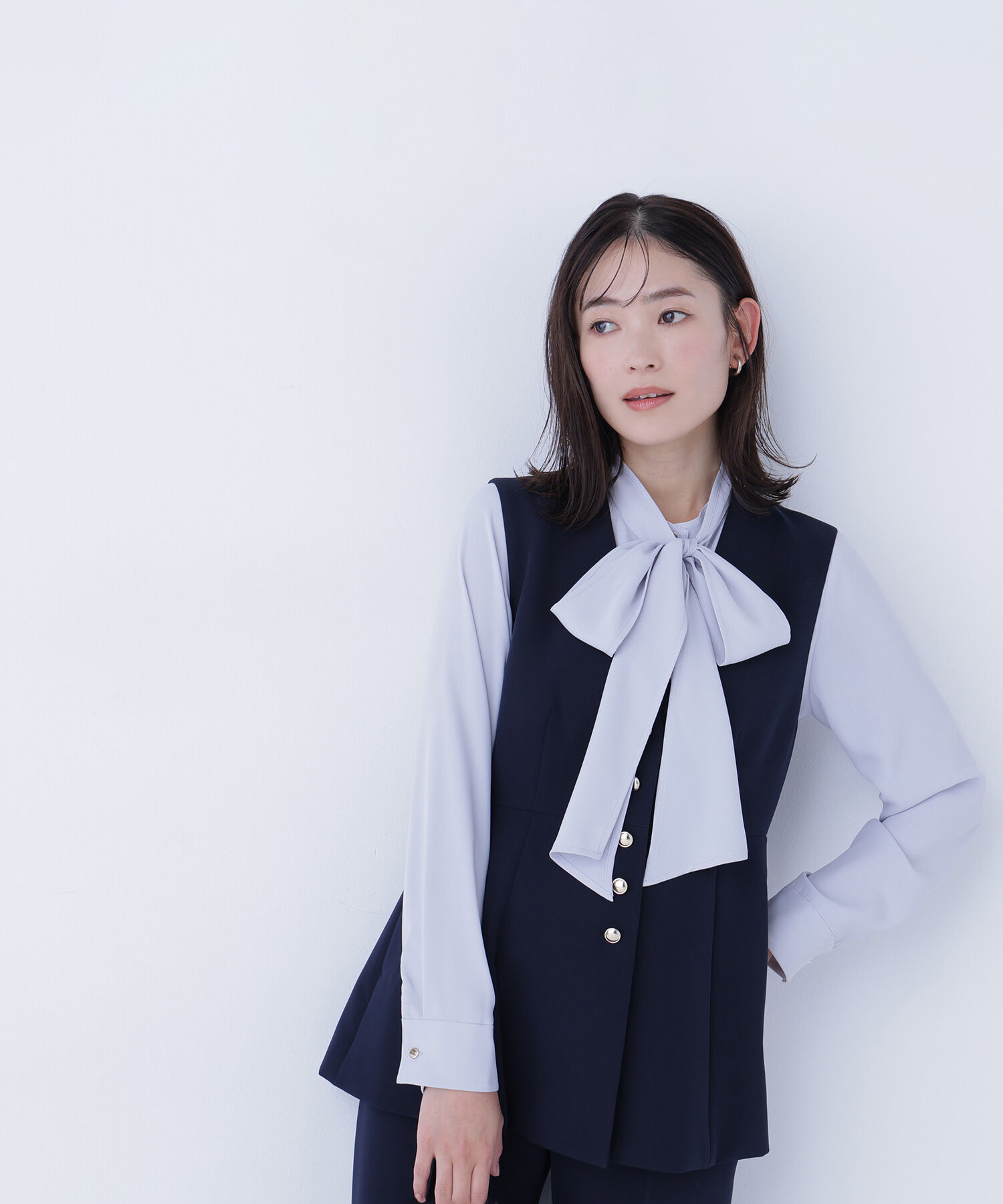  「フロントボタンペプラムジレ SETUP」|ブルゾン・スタジャン|