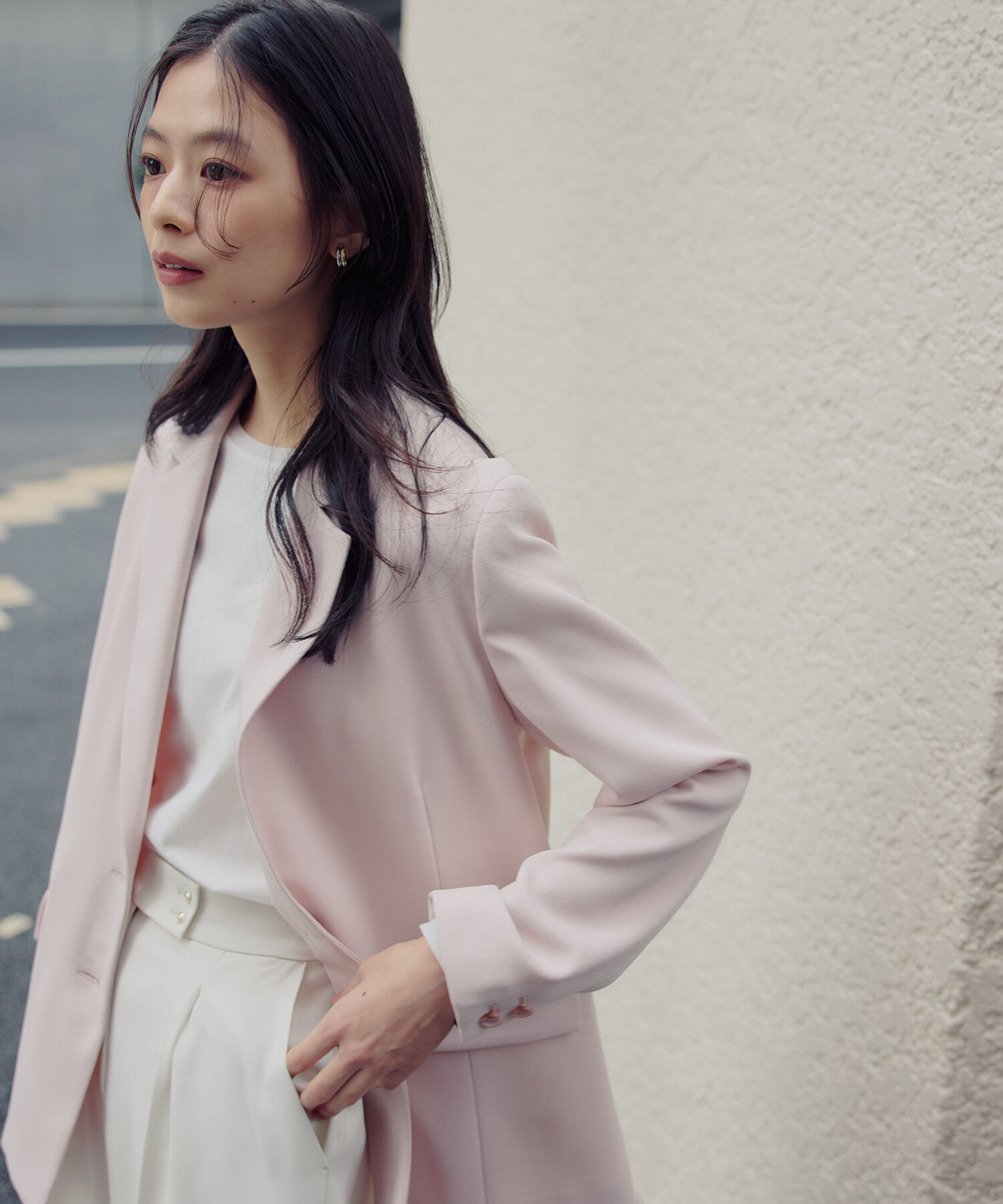  「スプリングカラージャケット」|ブルゾン・スタジャン|ピンク