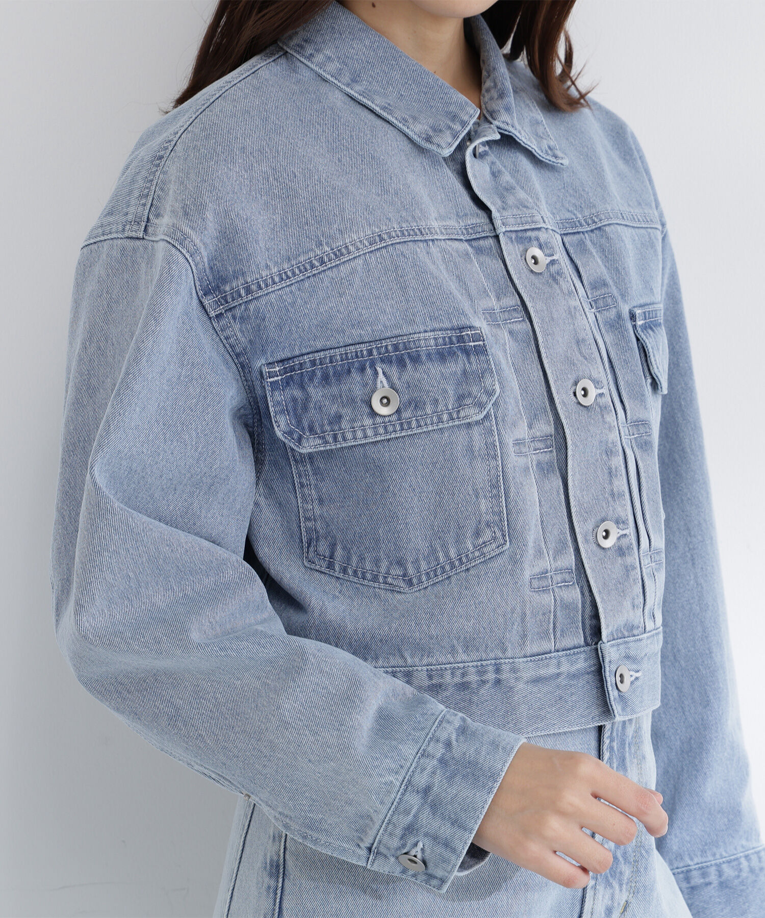  「ショートデニムジャケット」|ブルゾン・スタジャン|