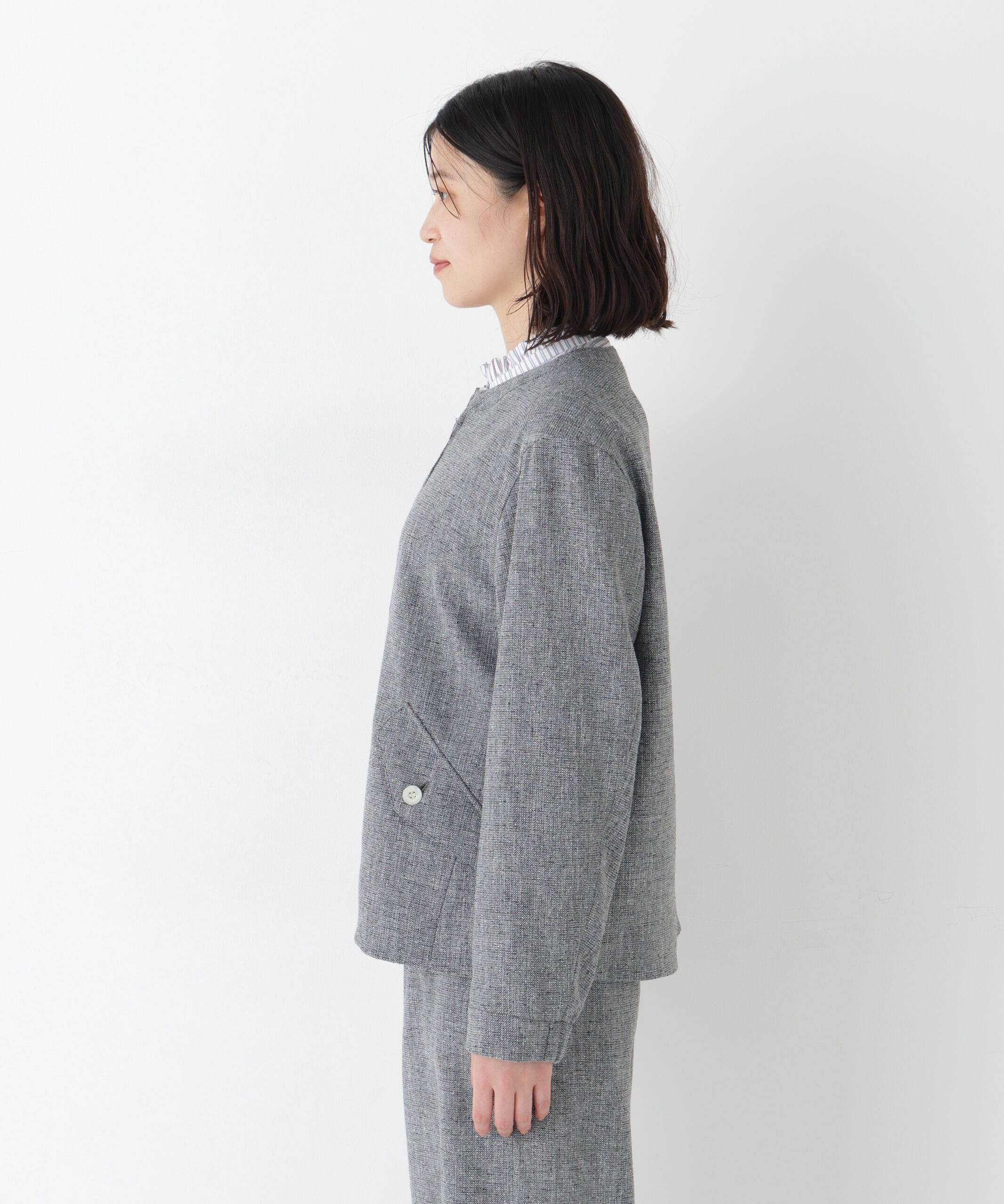  「◆リングツィードノーカラーブルゾン」|ブルゾン・スタジャン|