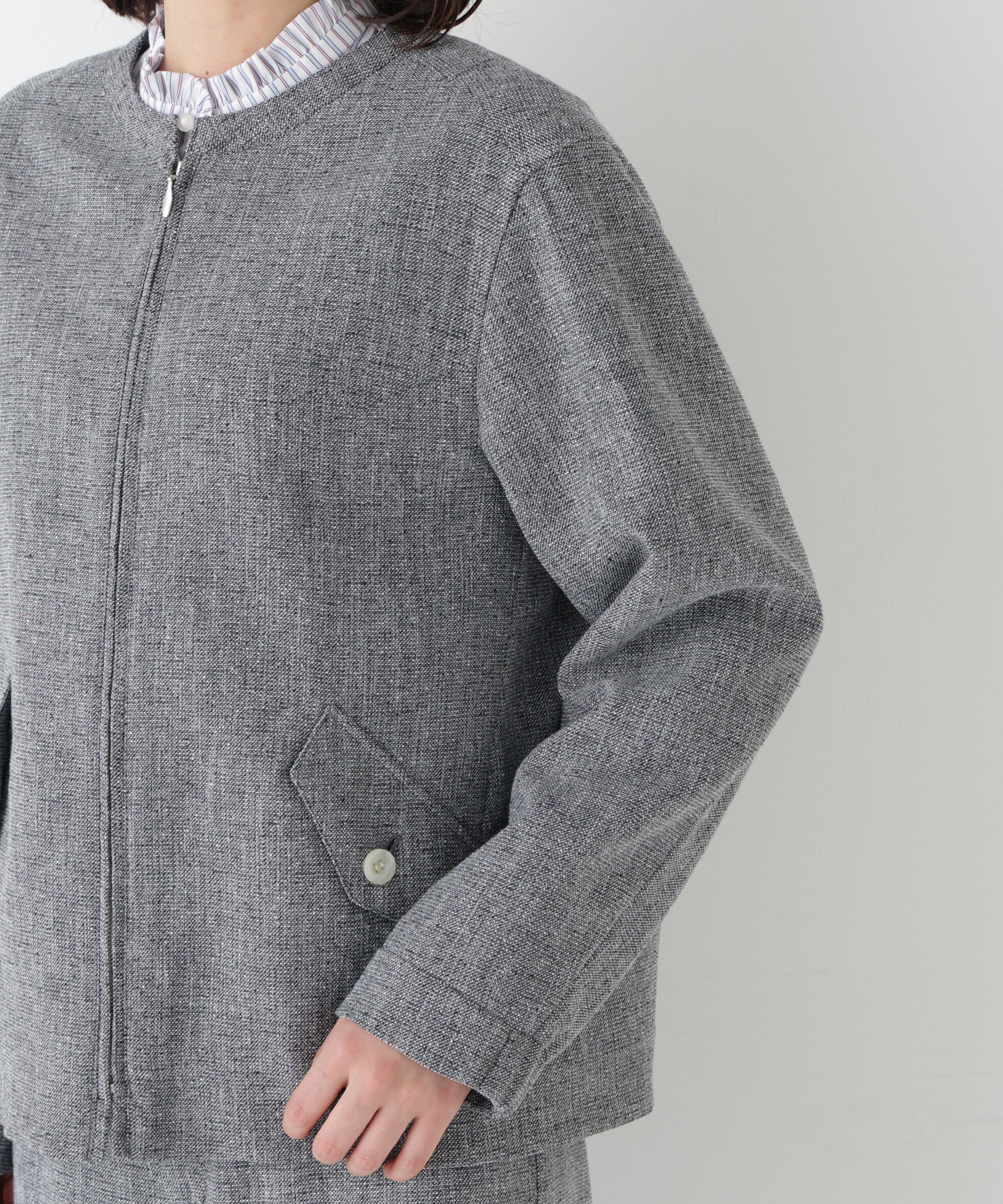  「◆リングツィードノーカラーブルゾン」|ブルゾン・スタジャン|