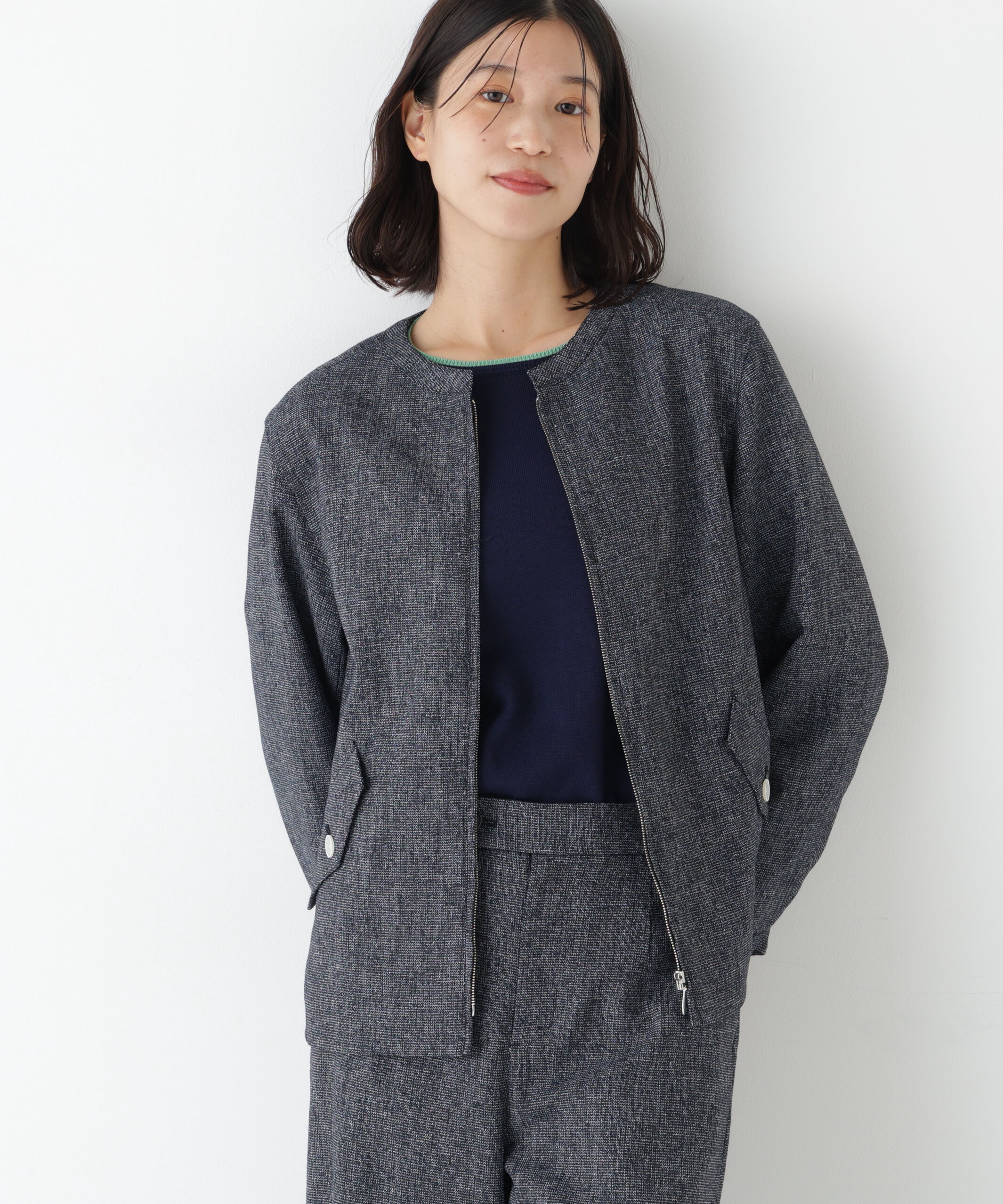  「◆リングツィードノーカラーブルゾン」|ブルゾン・スタジャン|