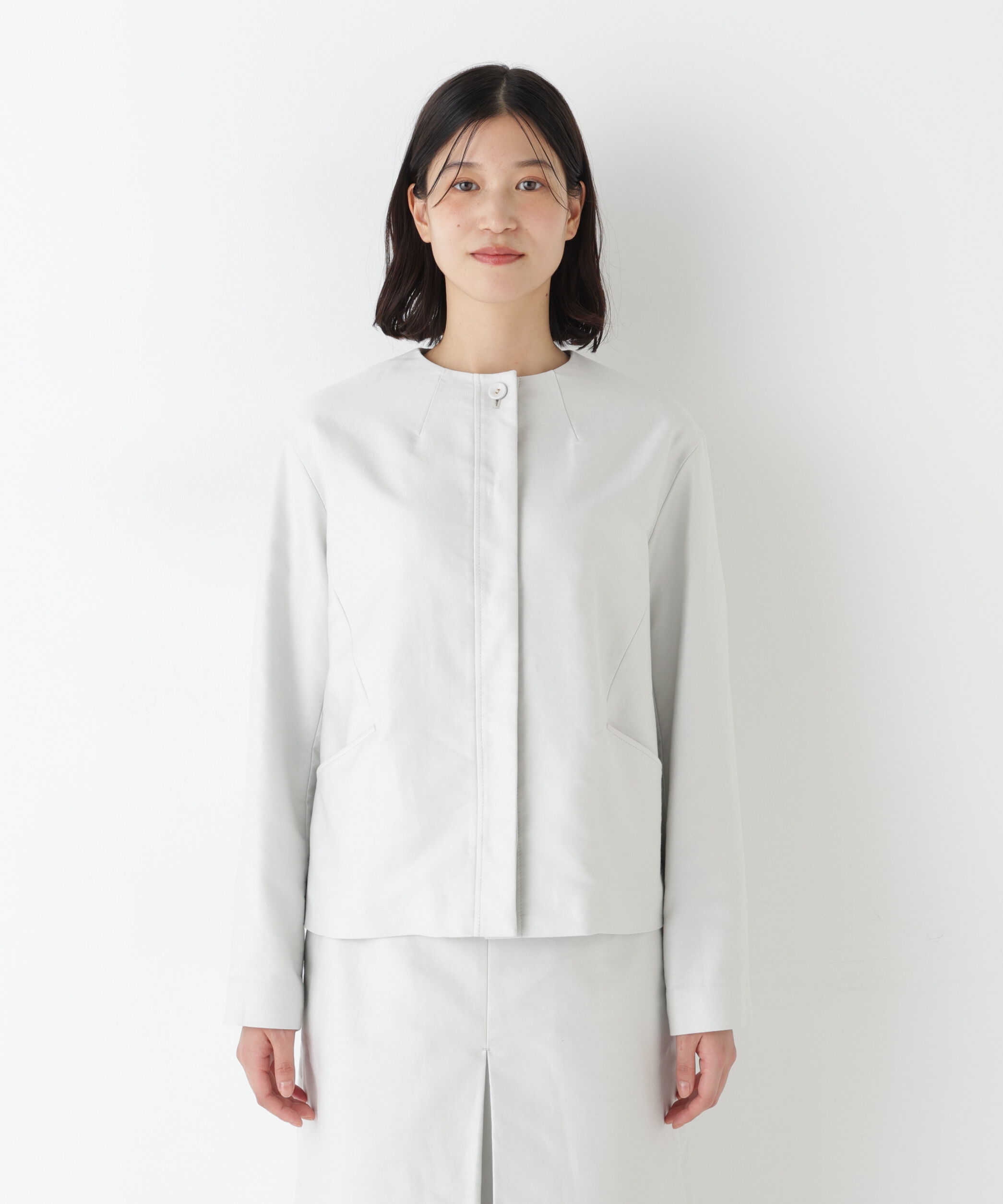  「◆ライトモールスキンノーカラージャケット」|ブルゾン・スタジャン|