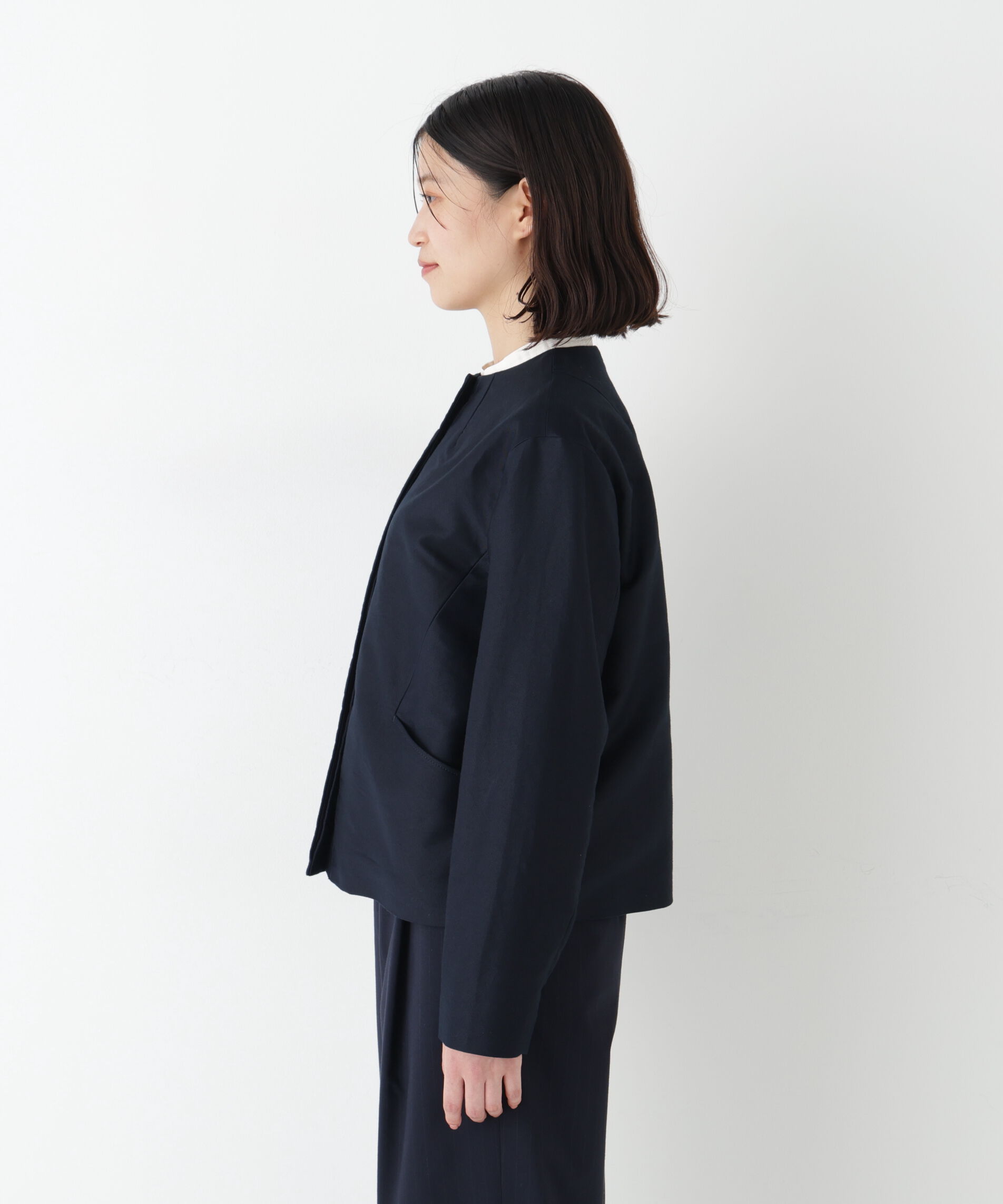  「◆ライトモールスキンノーカラージャケット」|ブルゾン・スタジャン|