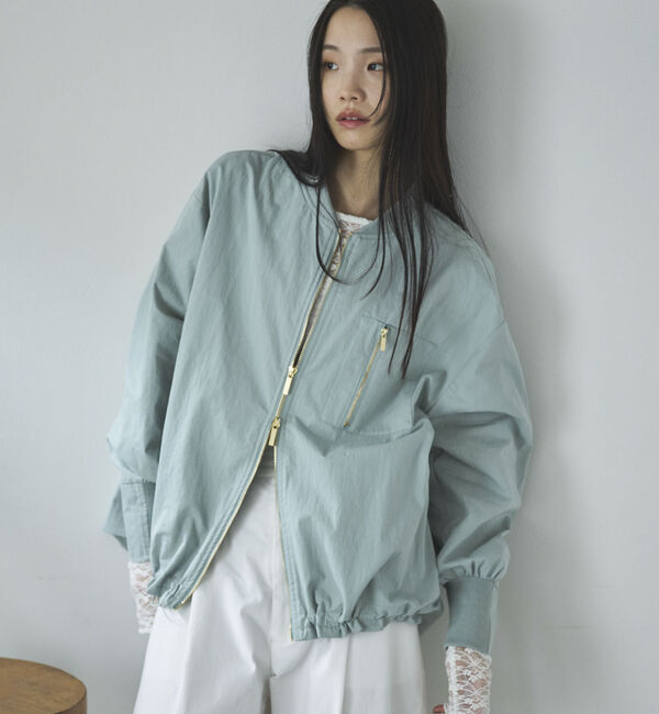 Doux archives「バックギャザーミドルMA-1」|ブルゾン・スタジャン|MINT GREEN