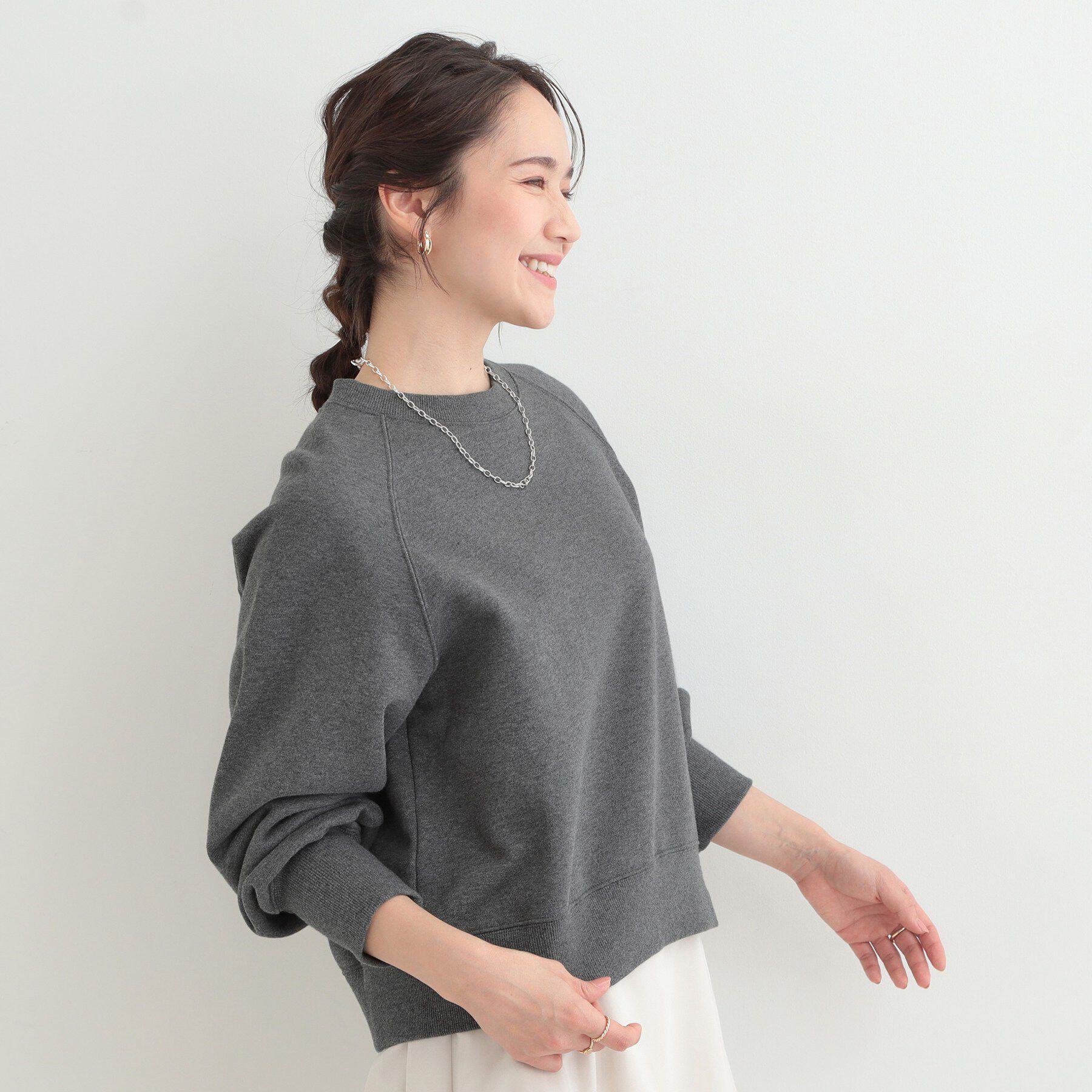 SHOO･LA･RUE「MIX調 シンプルラグランスウェット」|パーカー|